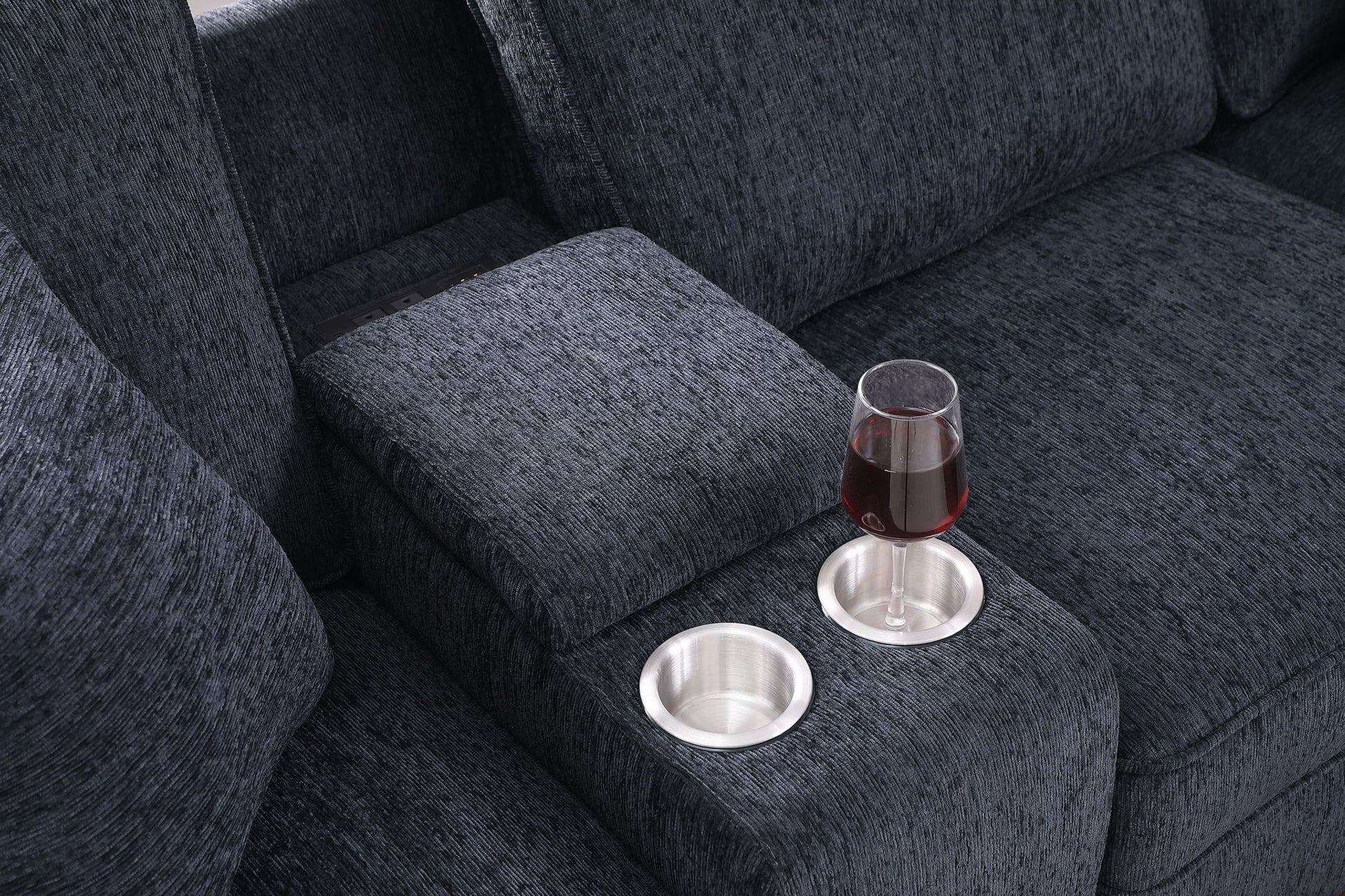 Gina - Sectional Sofa With Ottoman - Black - Best Buy Furniture