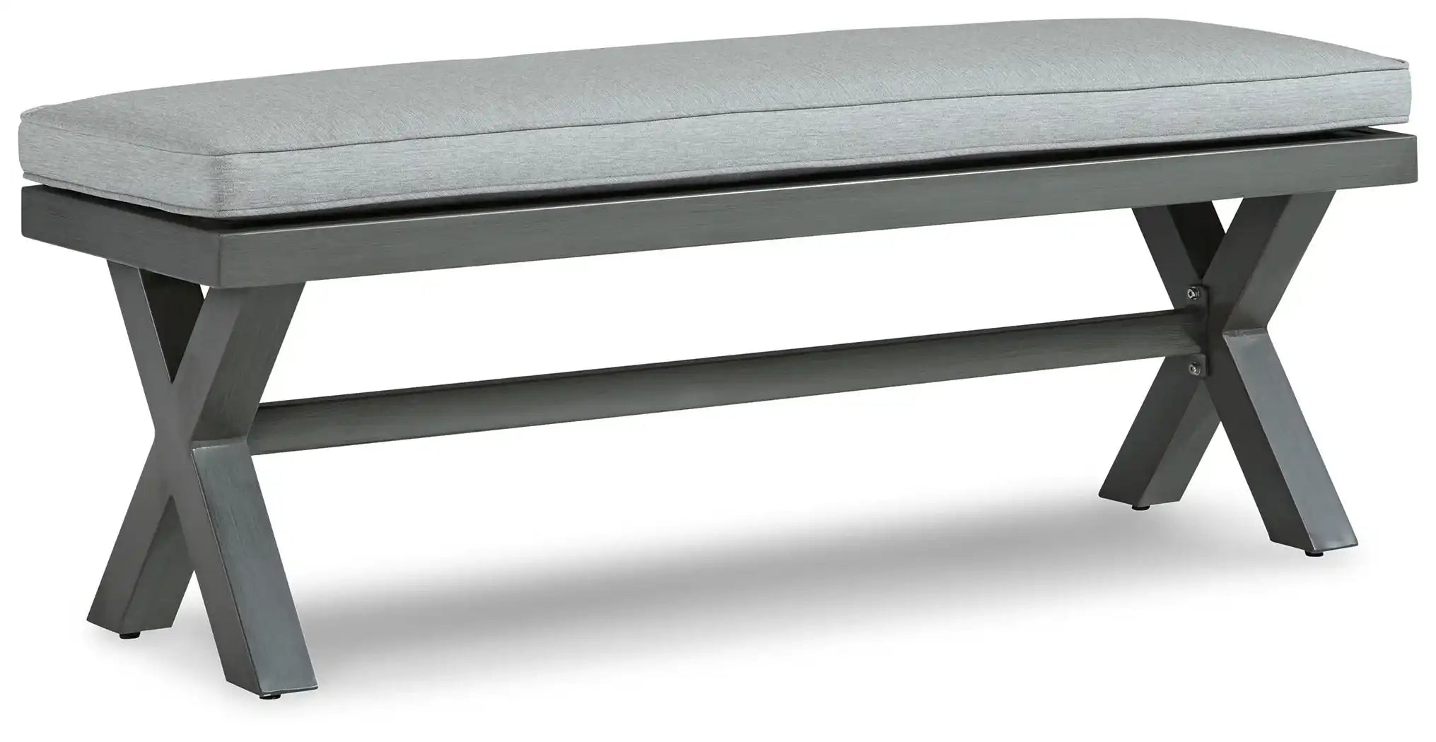 Elite Park - Bench With Cushion - Gray - Best Buy Furniture