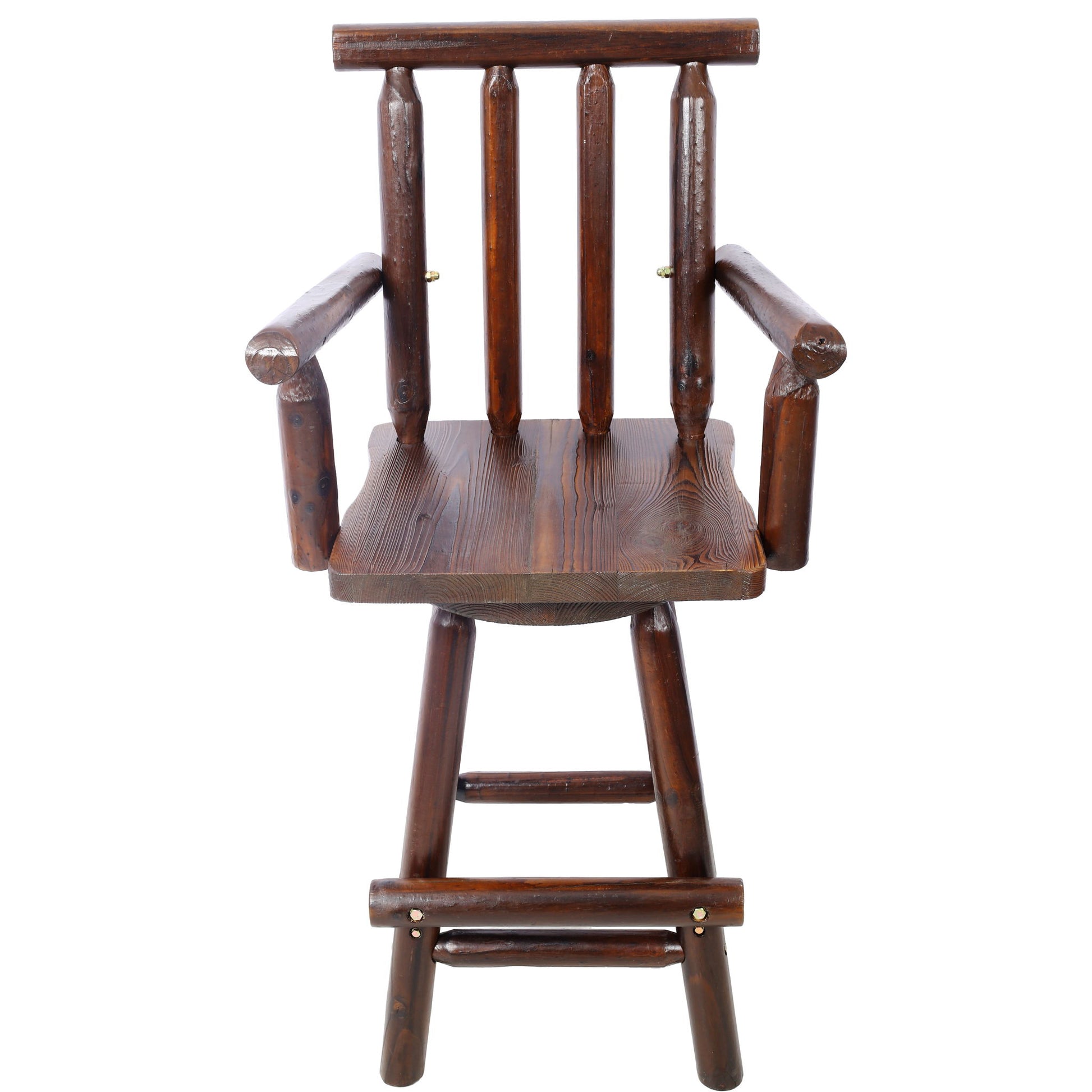 Rustic Bar Stool, Fir Wood Construction, Wide Armrest - Best Buy Furniture