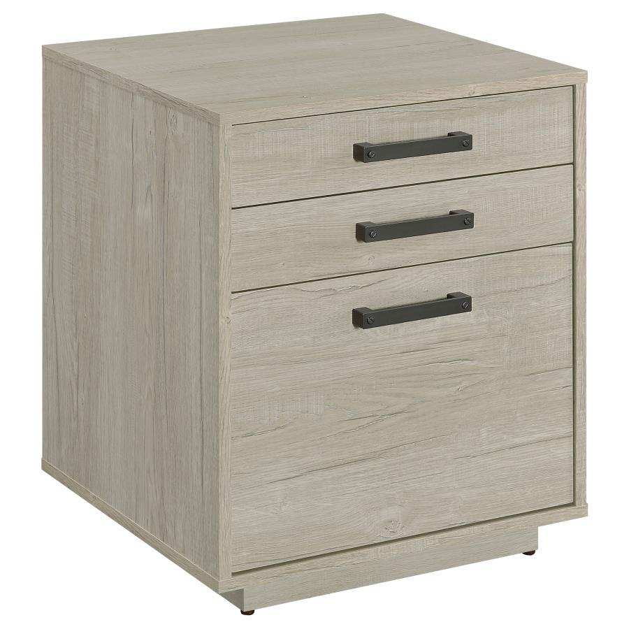 Loomis - 3-Drawer Home Office File Cabinet - Whitewashed Gray - Best Buy Furniture