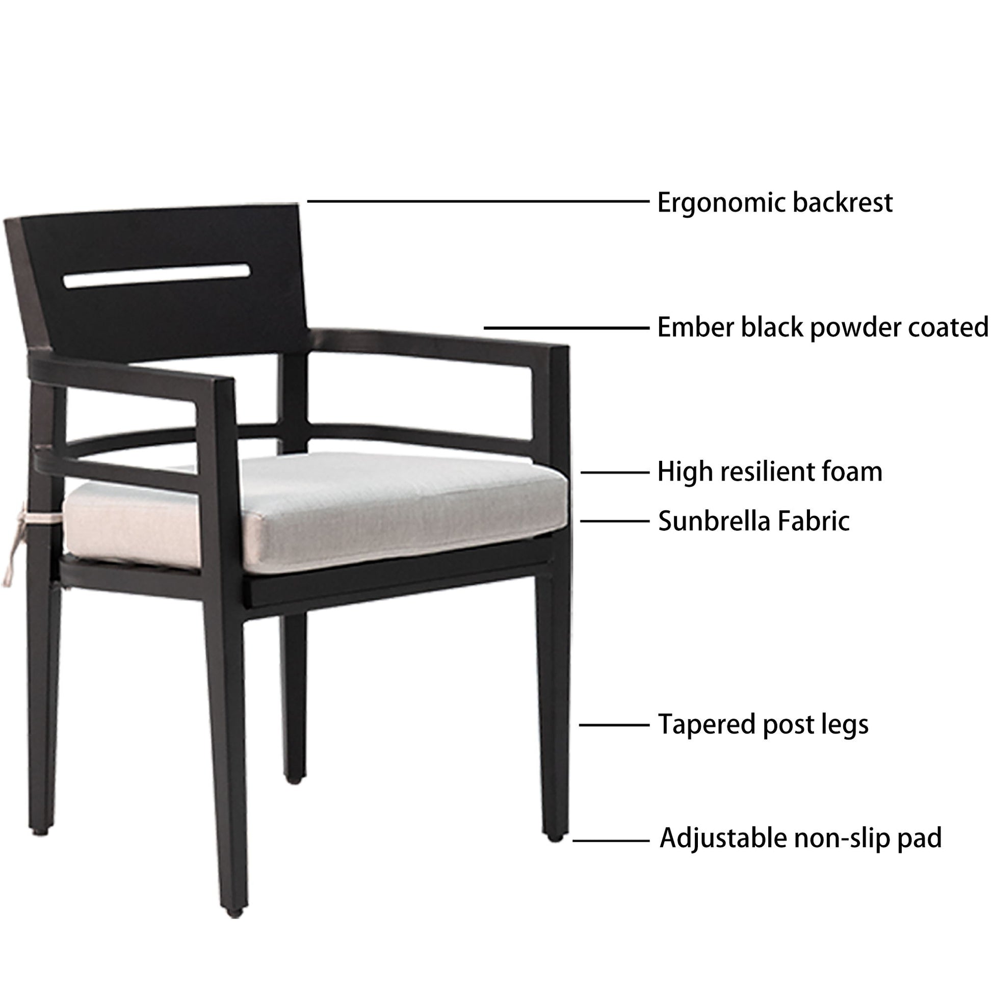 Outdoor Modern Dining Set, Chairs Sunbrella Cushioned And Dining Table With Umbrella Hole - Best Buy Furniture