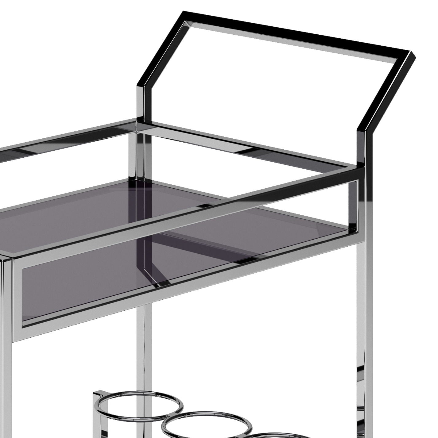 Watts - Bar Cart - Chrome - Best Buy Furniture