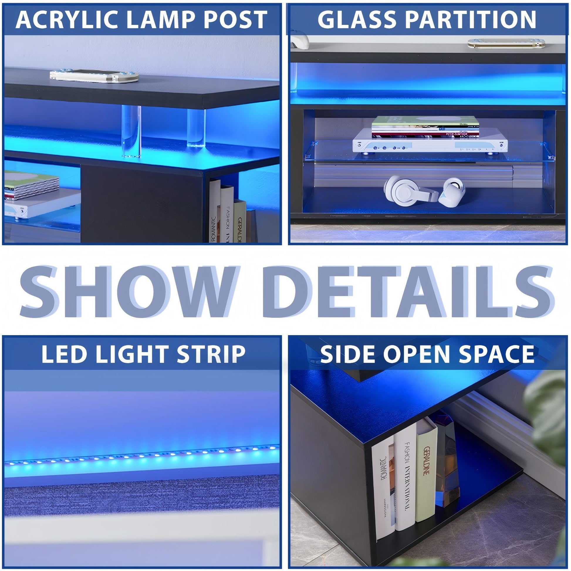 TV Stant With LED And Large Side Cabinet - Best Buy Furniture