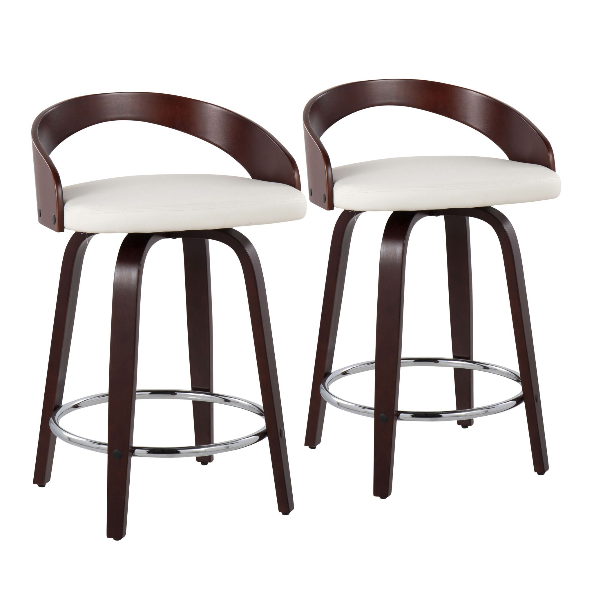 Grotto - Contemporary Fixed Height Counter Stool & Swivel With Round Footrest (Set of 2) - Best Buy Furniture