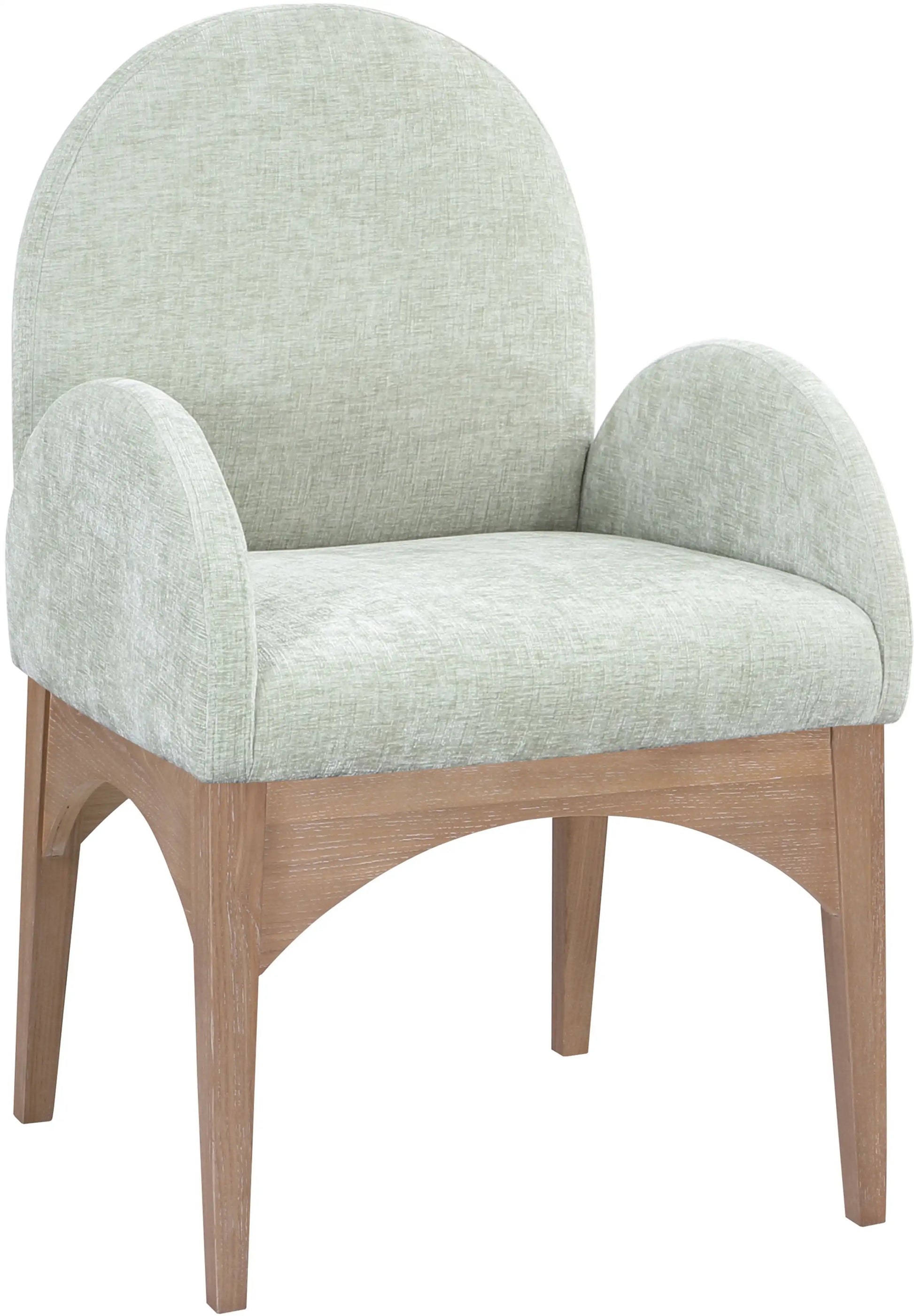 Waldorf - Chenille Dining Arm Chair With Natural Legs - Best Buy Furniture