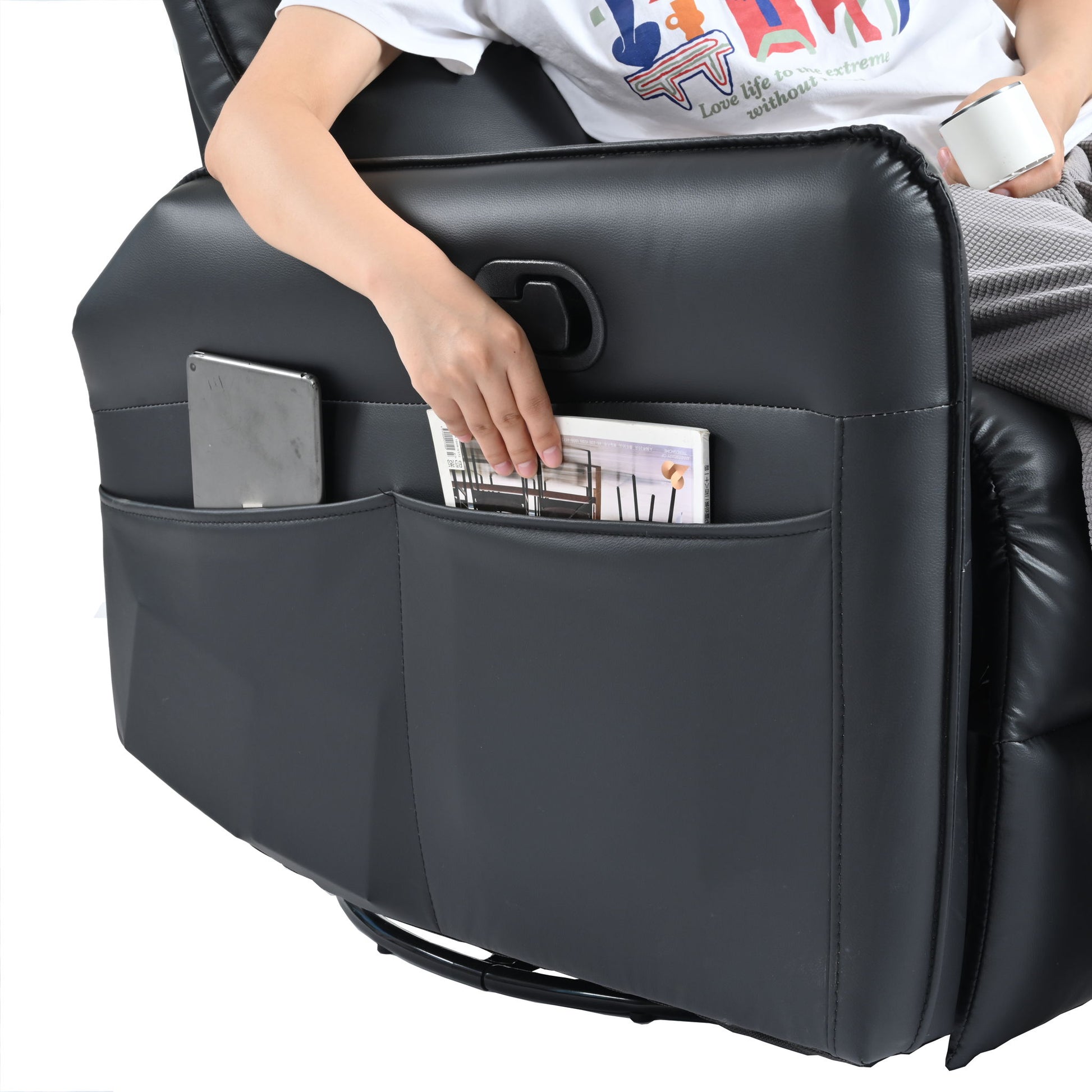 360° Modern Small Rocking Swivel Recliner Chair With Side Pocket - Best Buy Furniture