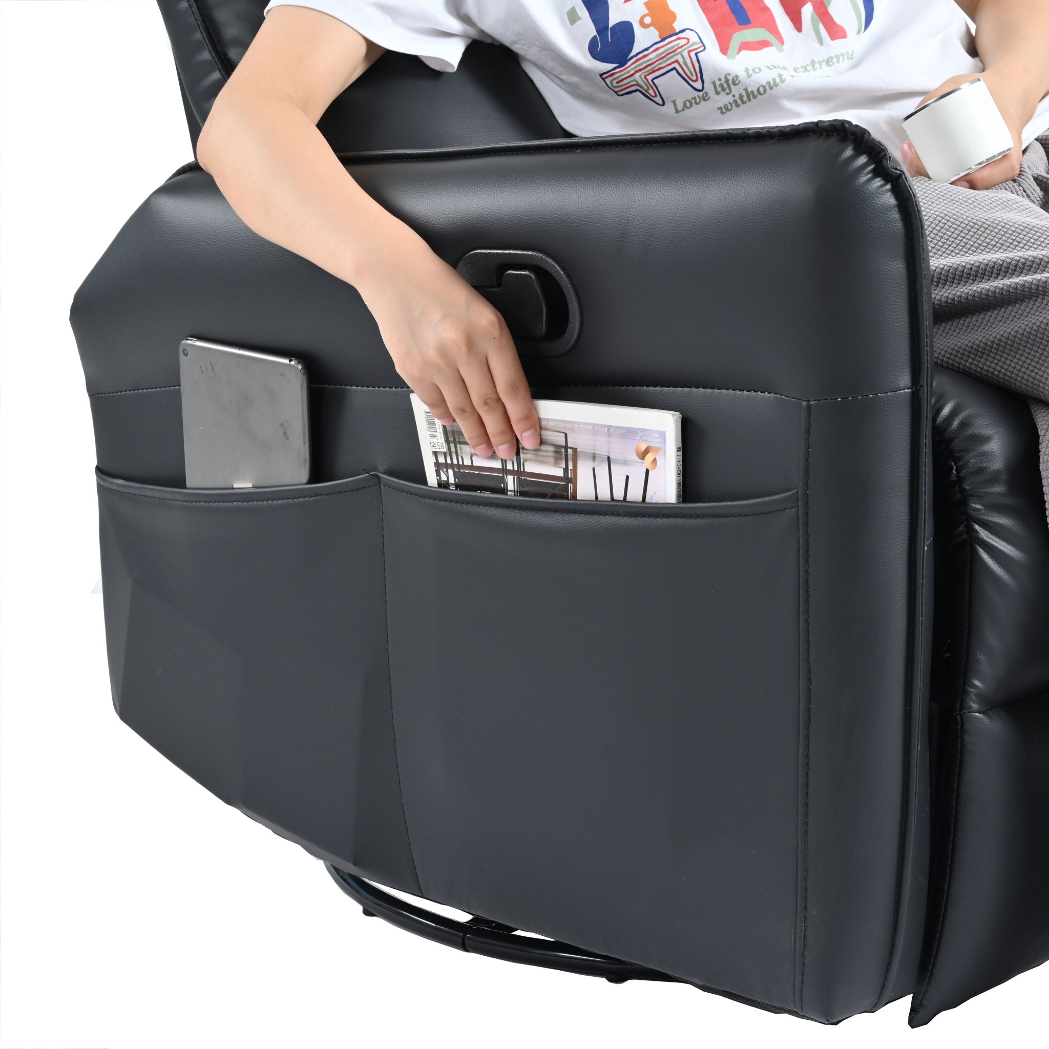 360° Modern Small Rocking Swivel Recliner Chair With Side Pocket - Best Buy Furniture