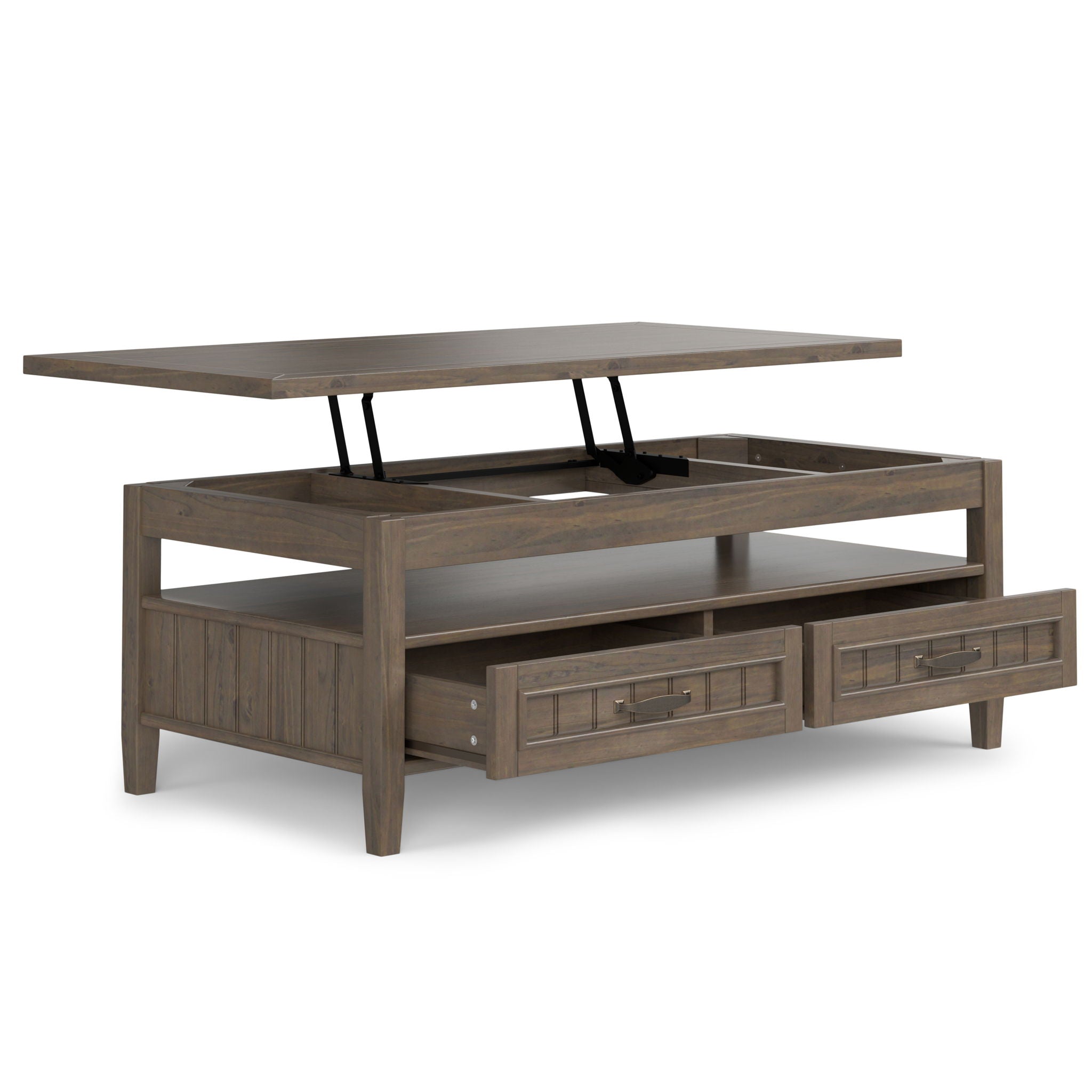 Lev - Lift Top Coffee Table - Smoky Brown - Best Buy Furniture