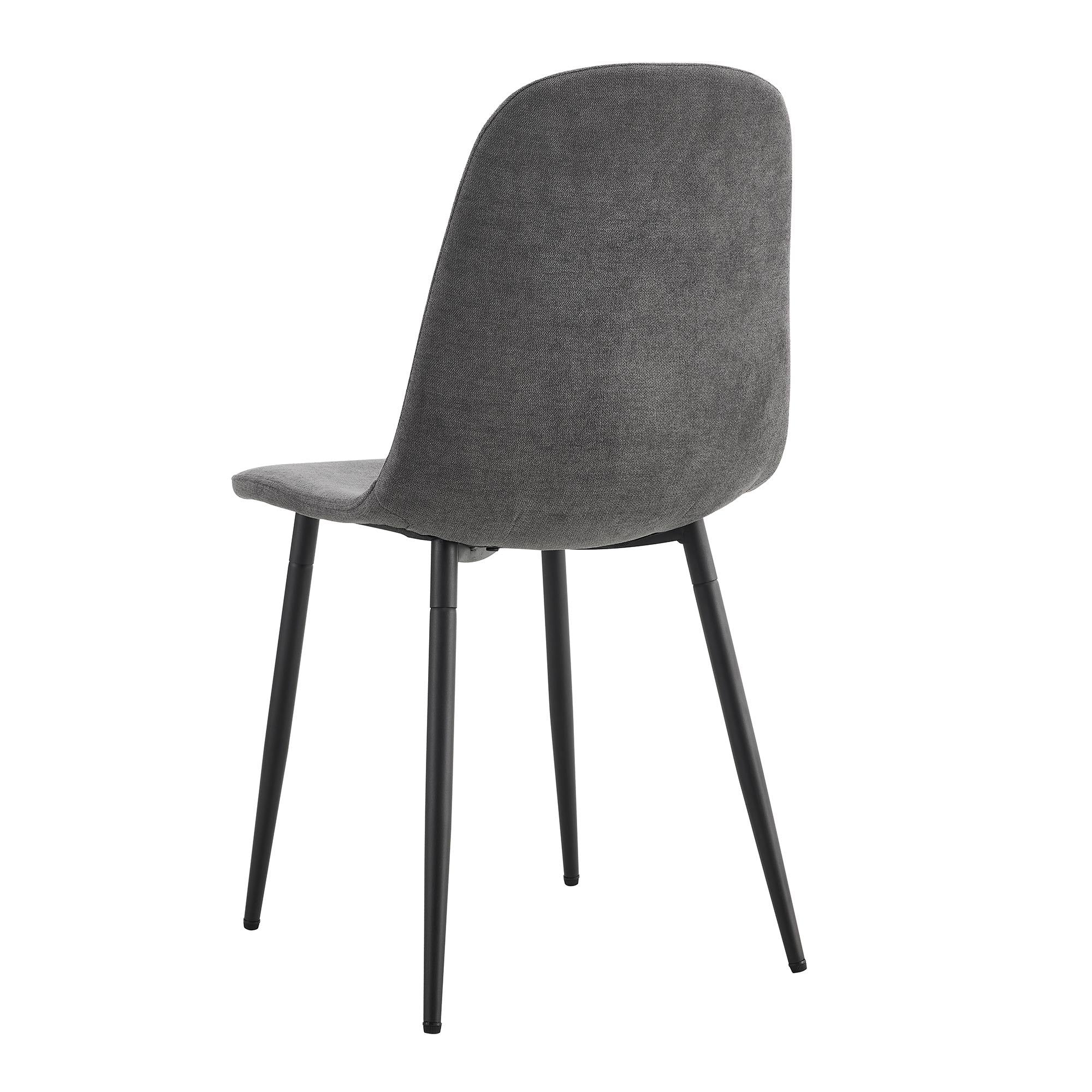 Modern Medieval Style Cushioned Side Chairs Set With Black Metal Legs For Kitchens - Best Buy Furniture