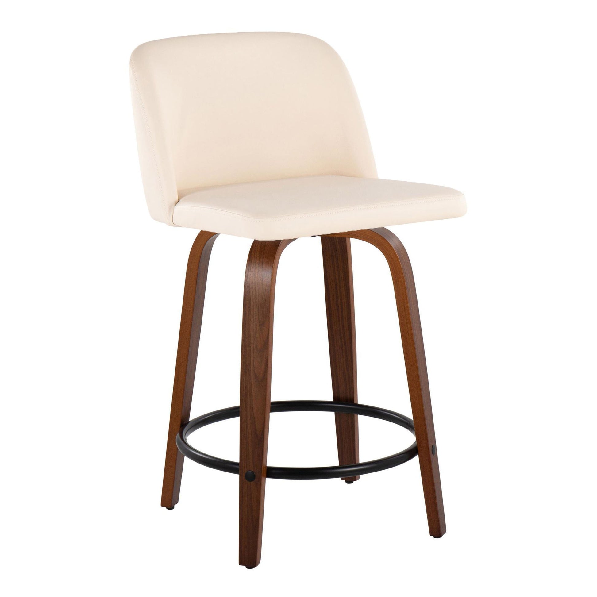 Toriano - Mid Century Modern, Fixed Height Counter Stool & Swivel And Round Footrest (Set of 2) - Best Buy Furniture