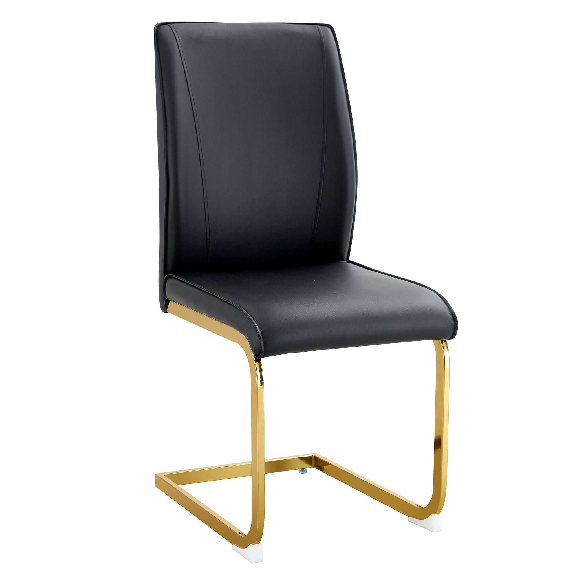 Luxurious And Minimalist Chair Covers, 2 High Elasticity Dining Chairs Arched Legs - Black / Gold - Best Buy Furniture
