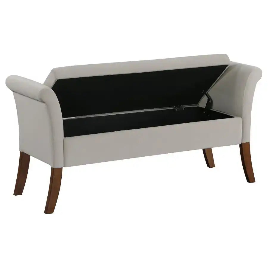 Farrah - Velvet Upholstered Rolled Arm Storage Bench - Best Buy Furniture