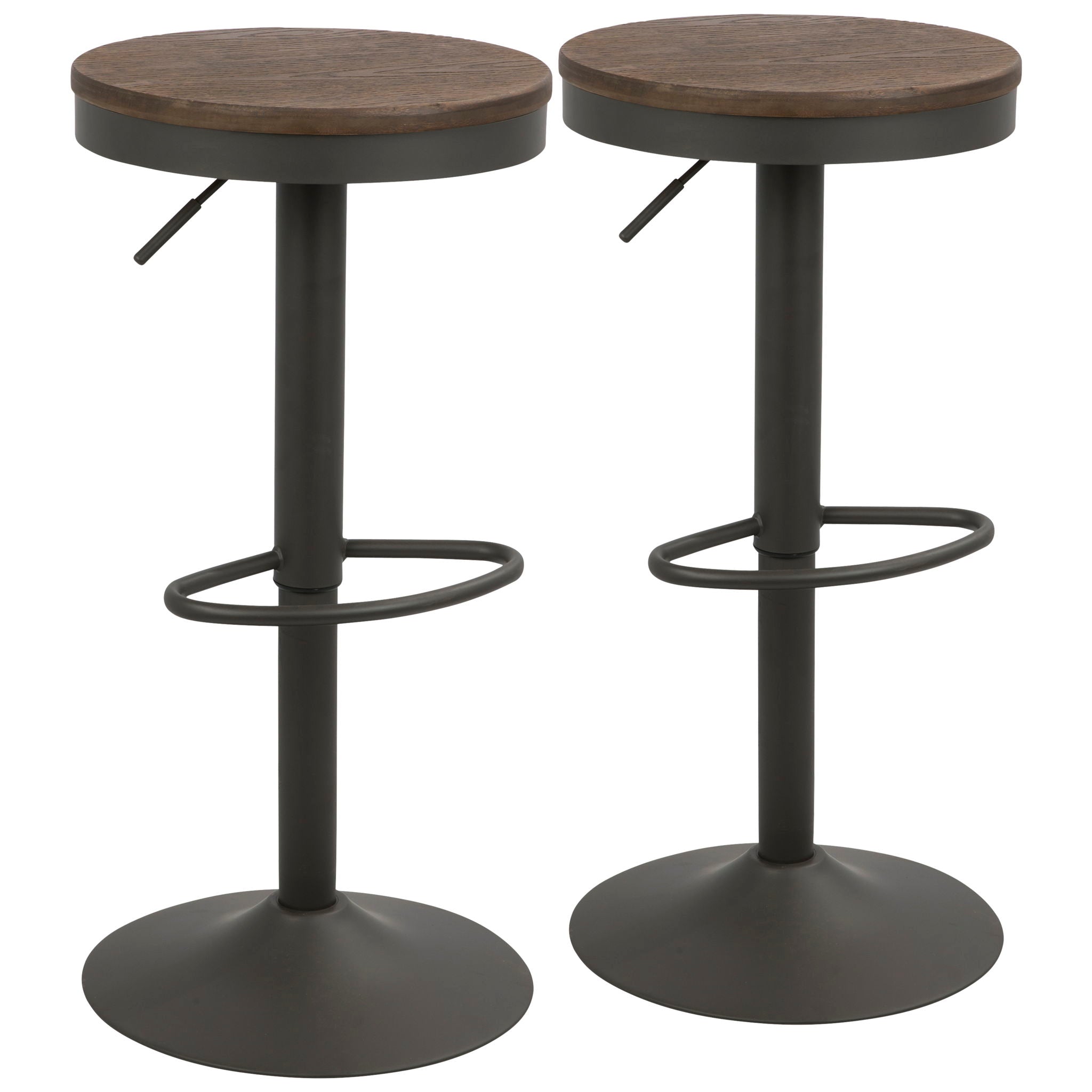 Dakota - Industrial Adjustable Barstool (Set of 2) - Best Buy Furniture