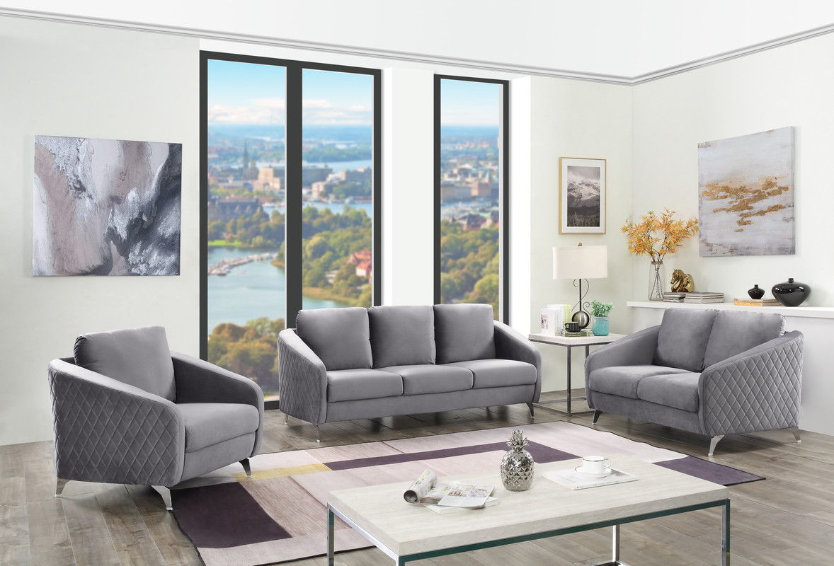 Sofia - Velvet Fabric Living Room Set - Best Buy Furniture
