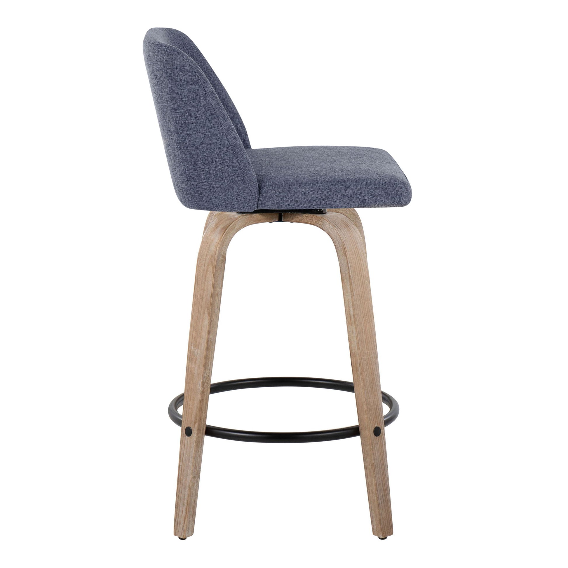 Toriano - Contemporary Fixed-Height Counter Stool & Swivel With Round Footrest (Set of 2) - Best Buy Furniture