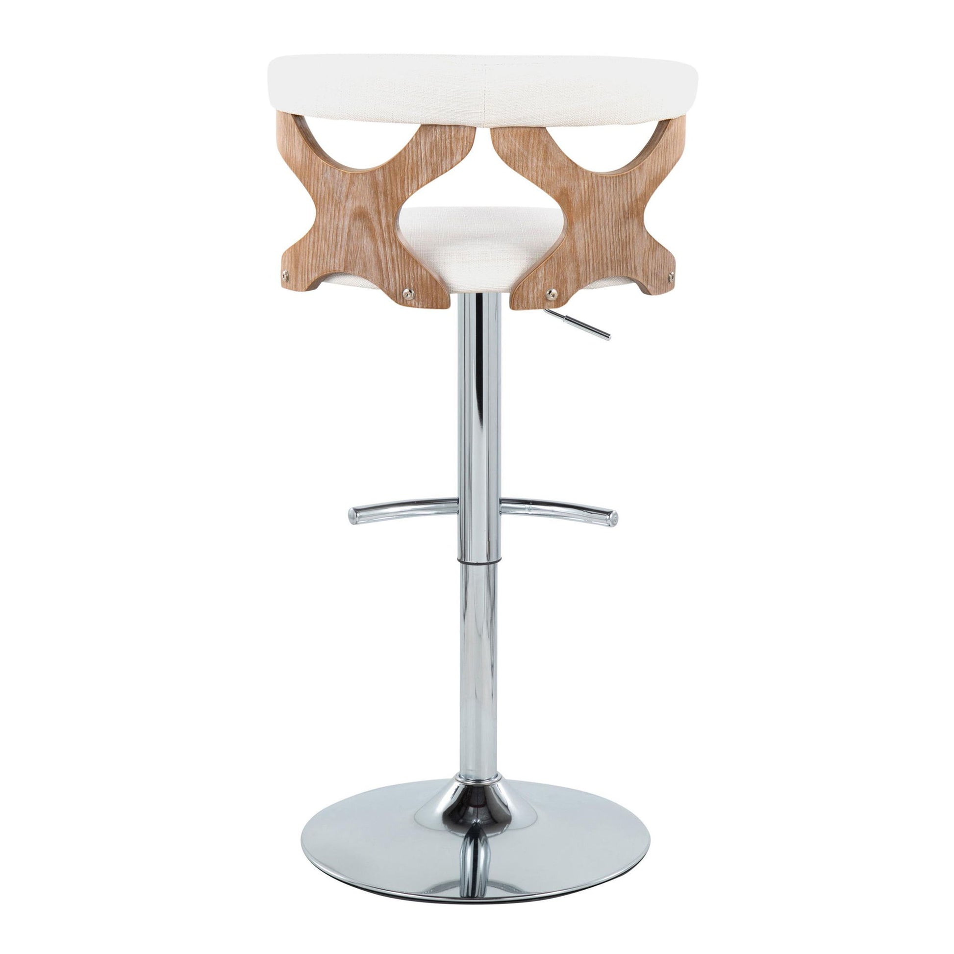 Gardenia - Contemporary Adjustable Barstool With Swivel / Rounded T Footrest (Set of 2) - Best Buy Furniture