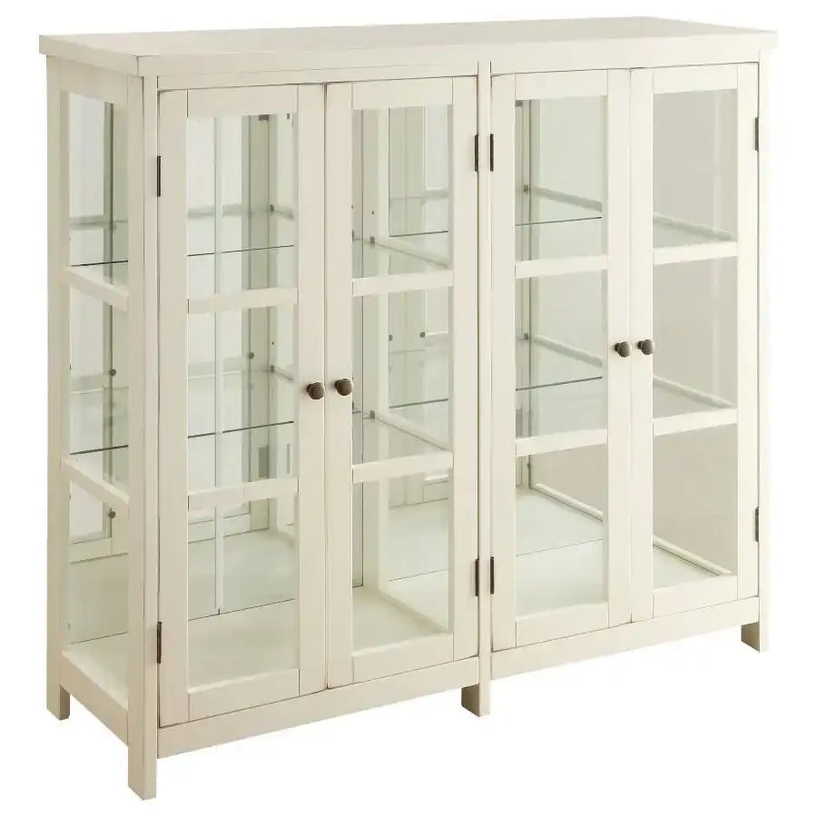 Sable - 4 Door Wood Accent Storage Display Cabinet - Off White - Best Buy Furniture