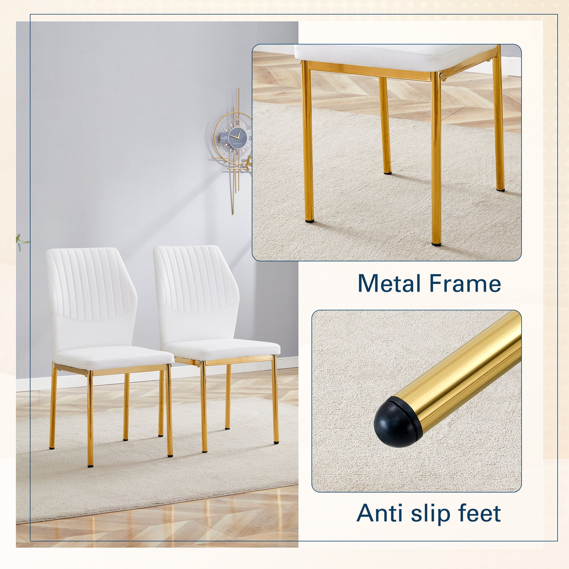 Luxury Simple Chair With Metal Gold Leg - Best Buy Furniture