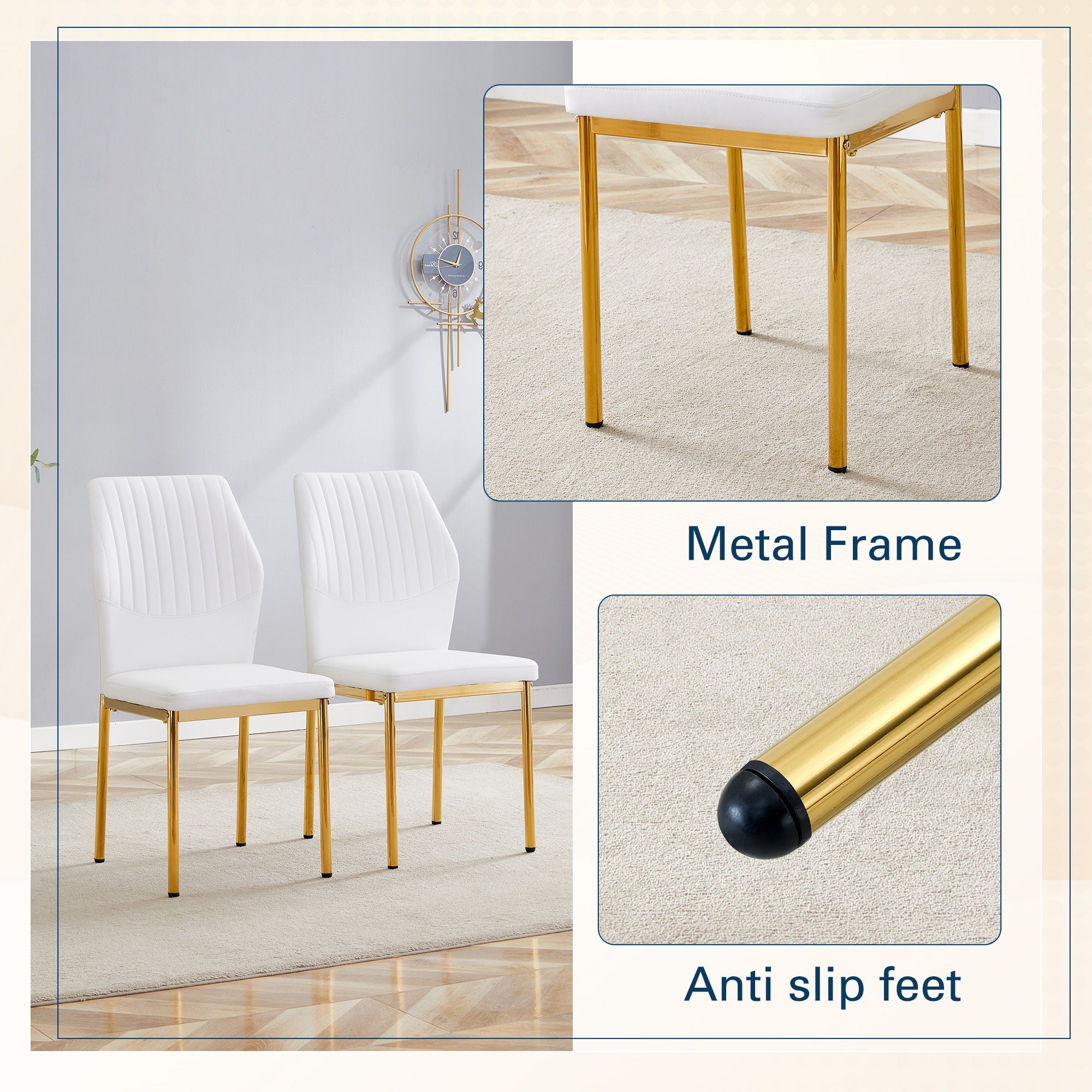 Luxury Simple Chair With Metal Gold Leg - Best Buy Furniture