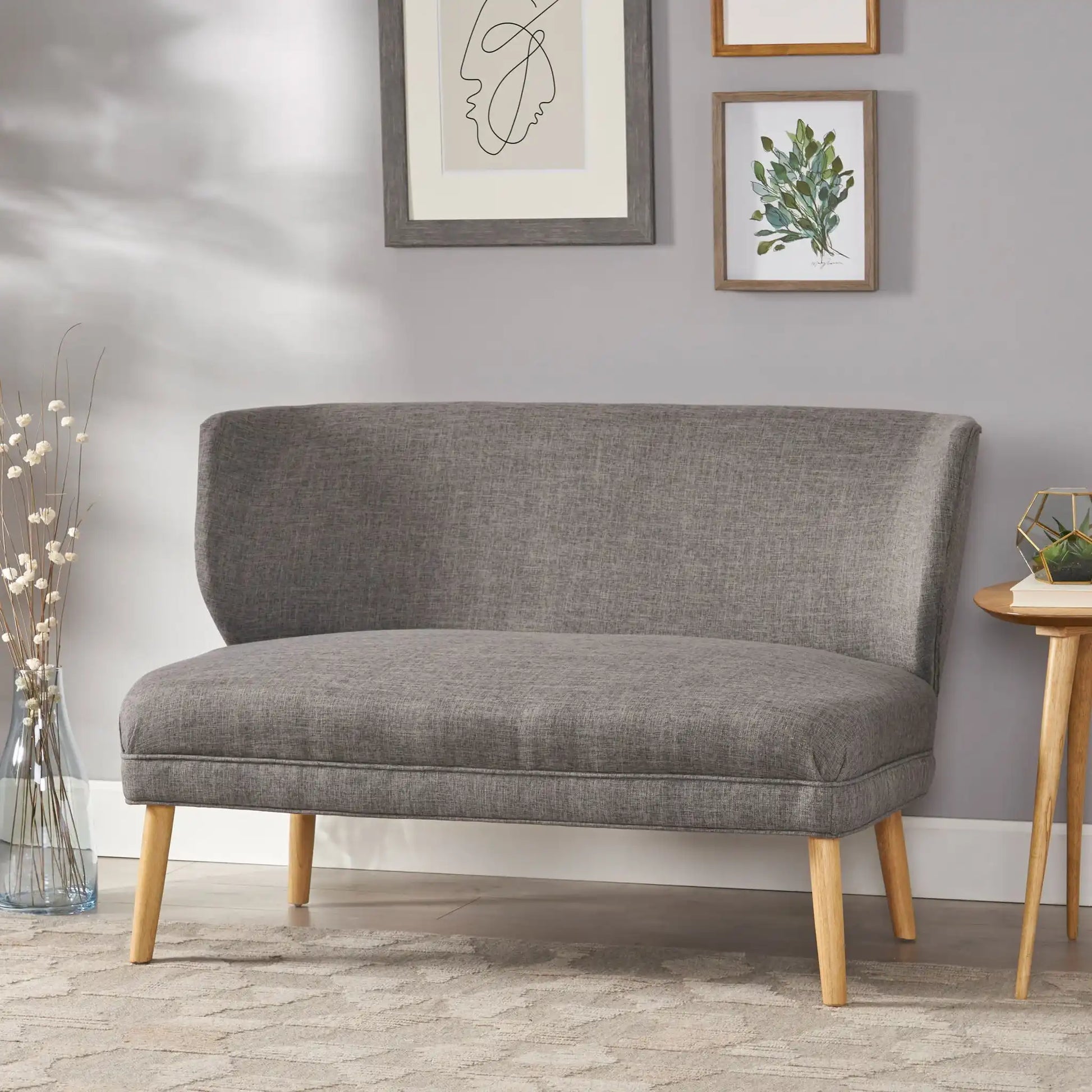 Elegant Classic Upholstered Loveseat With Curved Backrest - Best Buy Furniture
