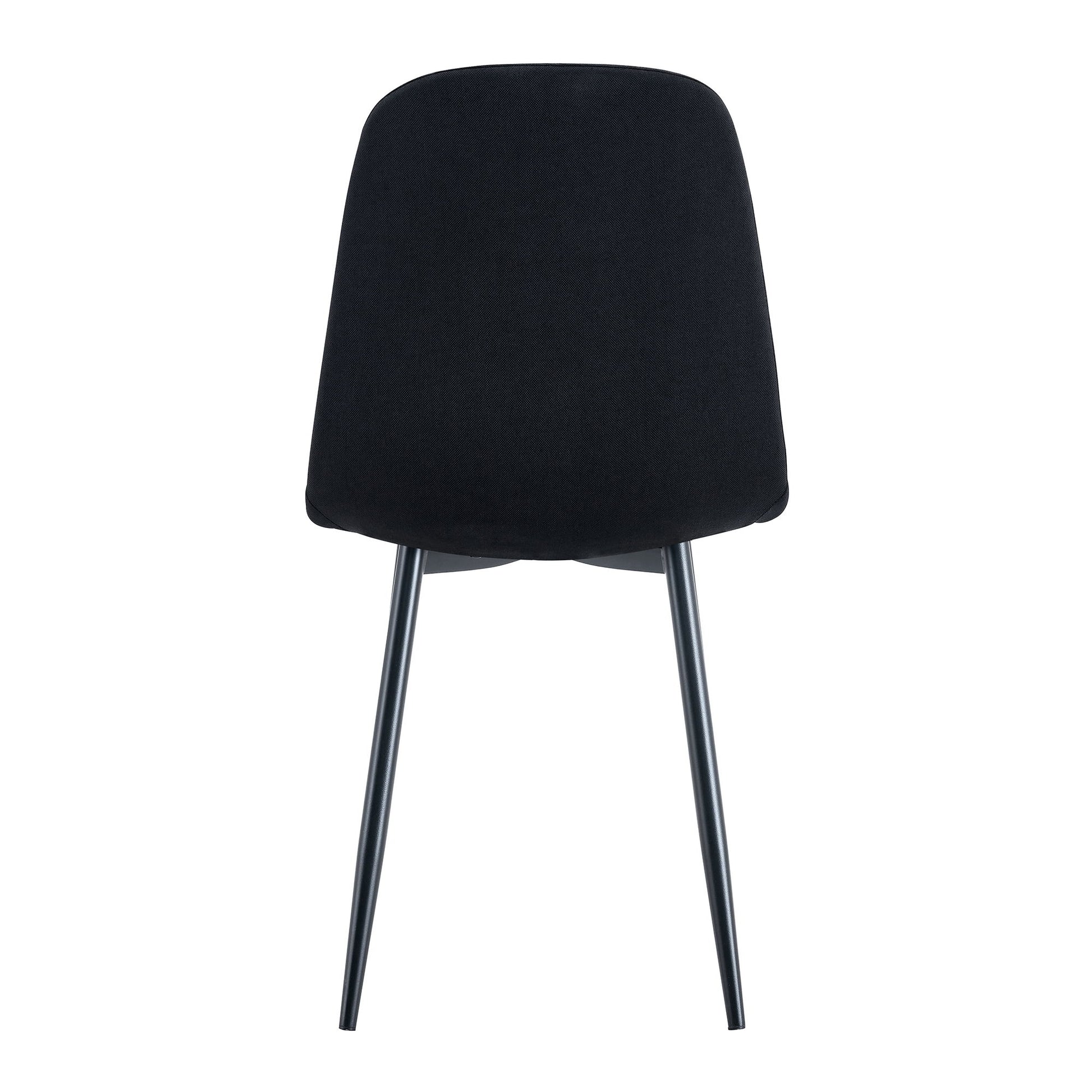 Modern Medieval Style Cushioned Side Chairs Set With Black Metal Legs For Kitchens - Best Buy Furniture