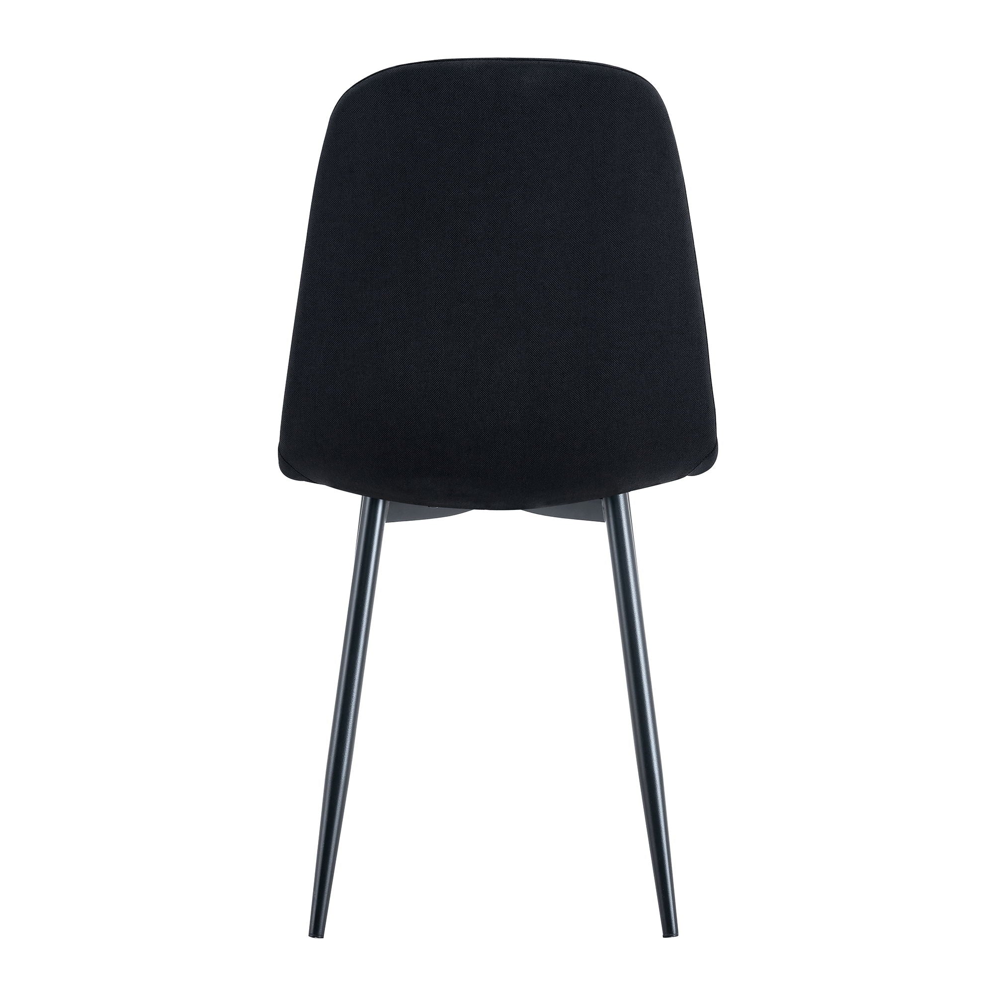 Modern Medieval Style Cushioned Side Chairs Set With Black Metal Legs For Kitchens - Best Buy Furniture