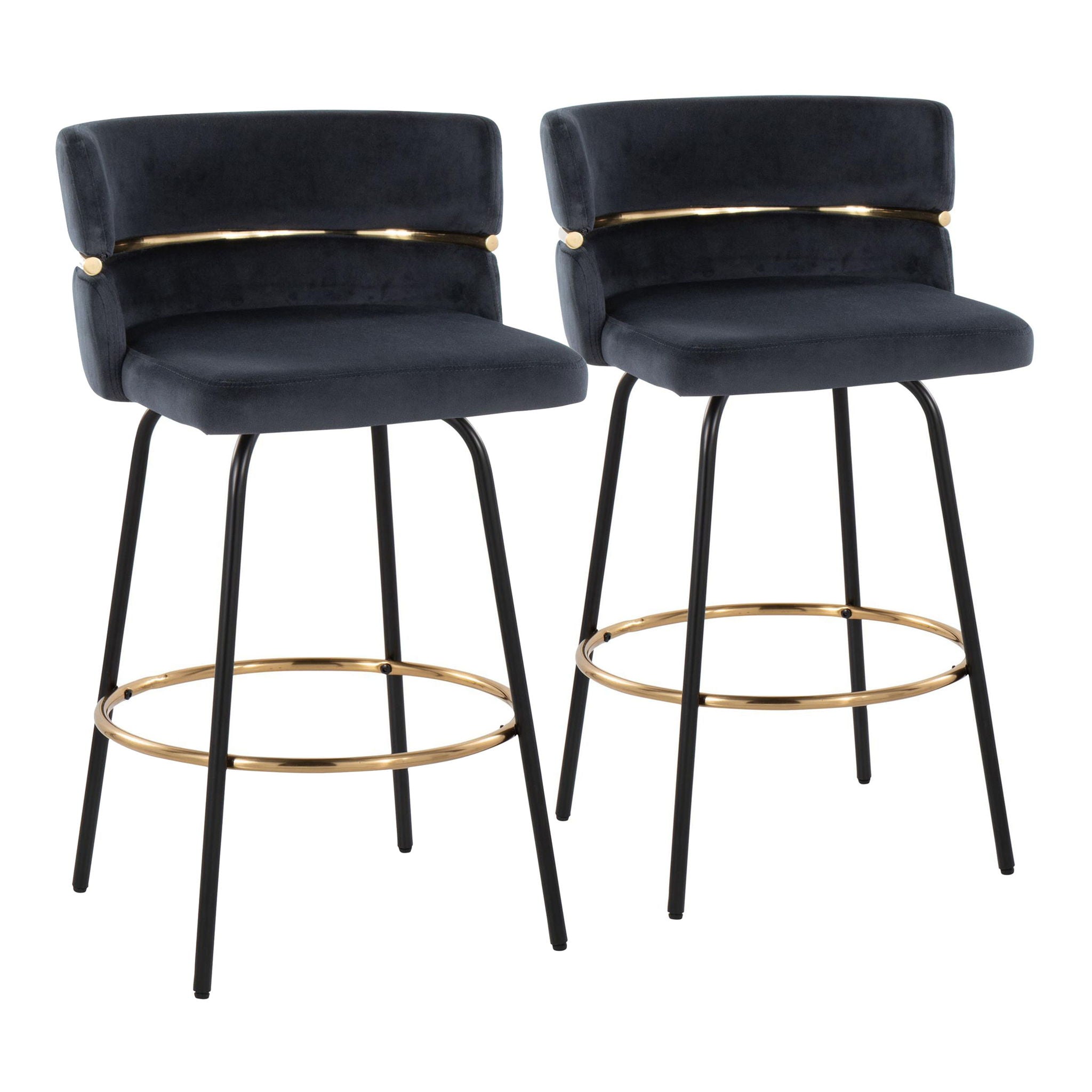 Cinch - Contemporary Fixed Height Counter Stool With Swivel & Round Footrest (Set of 2) - Best Buy Furniture
