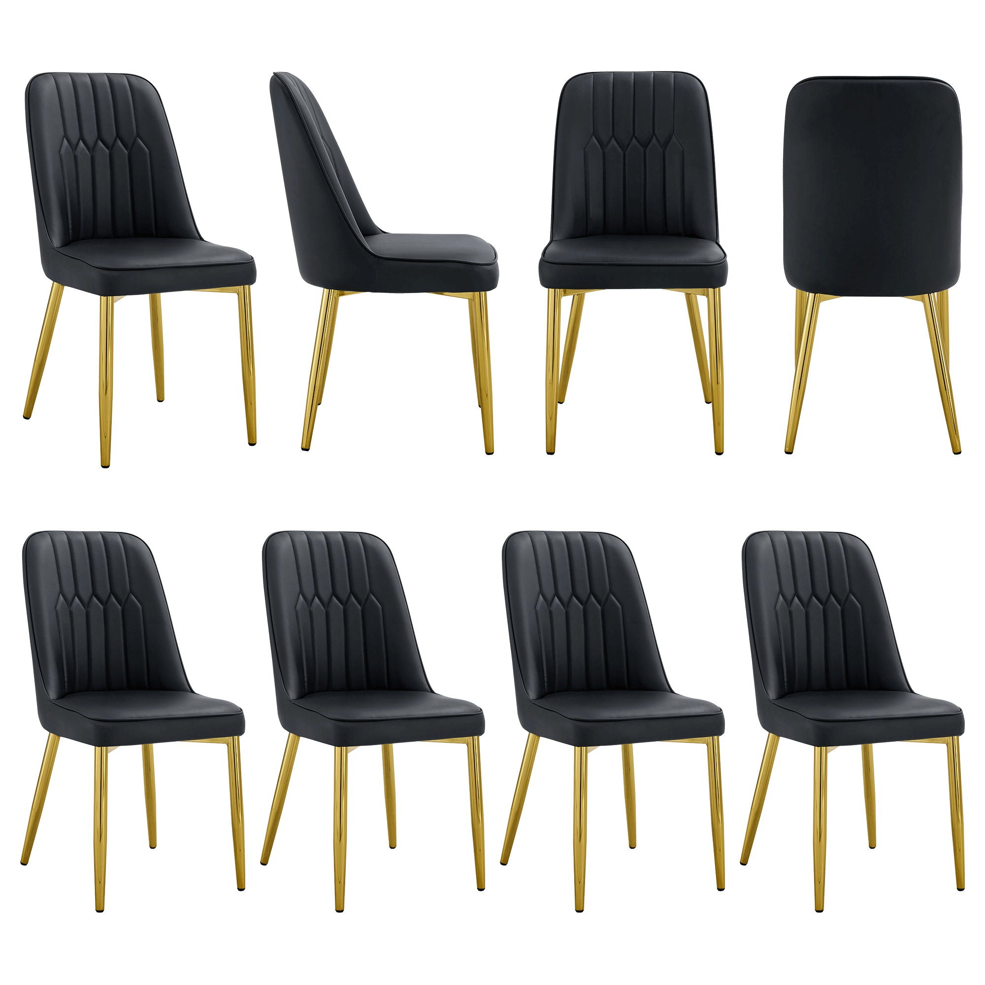 Modern Dining Chairs With Metal Legs And Simple Line Design On Backrest - Best Buy Furniture