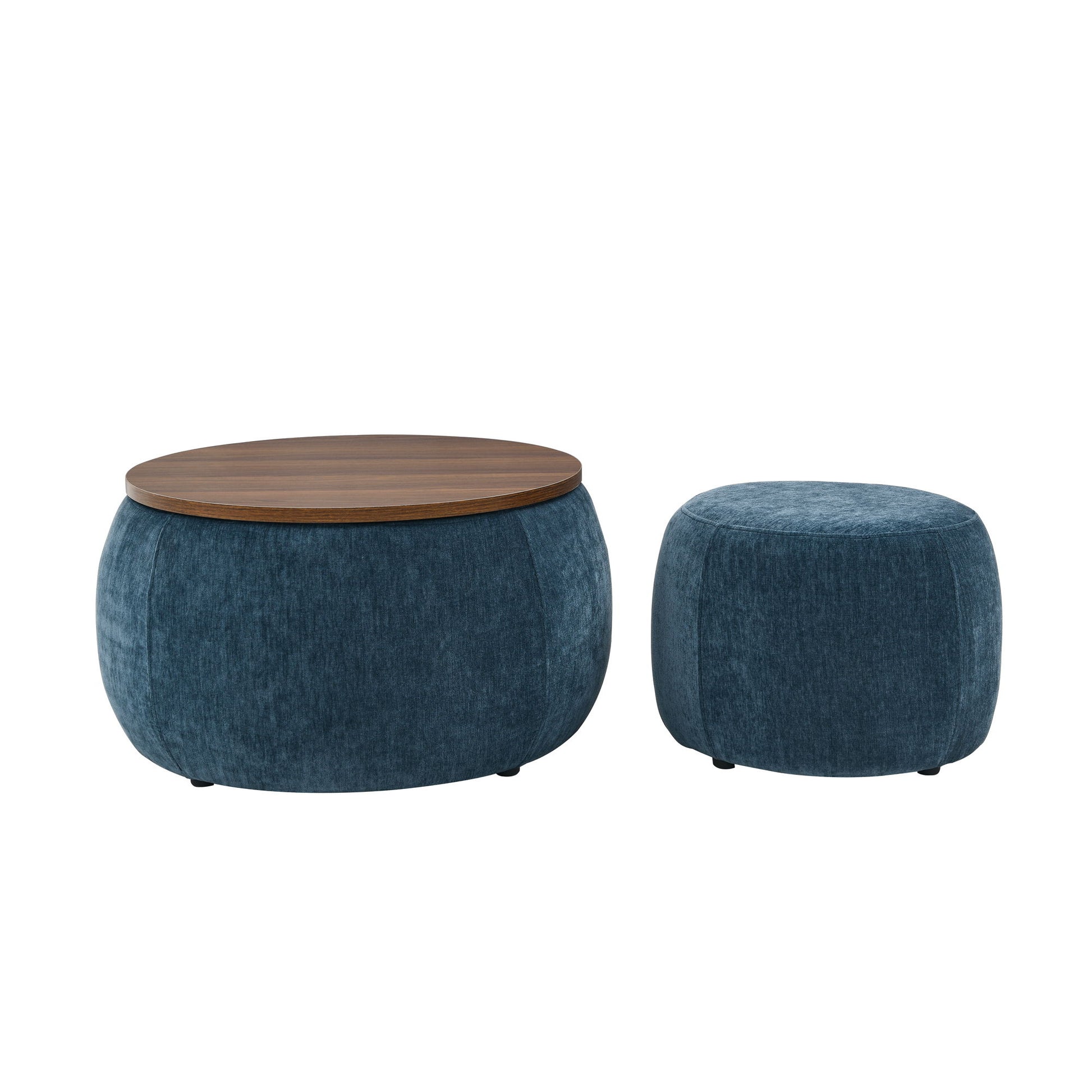 Round Storage Ottoman, 2 In 1 Function, End Table And Ottoman - Best Buy Furniture