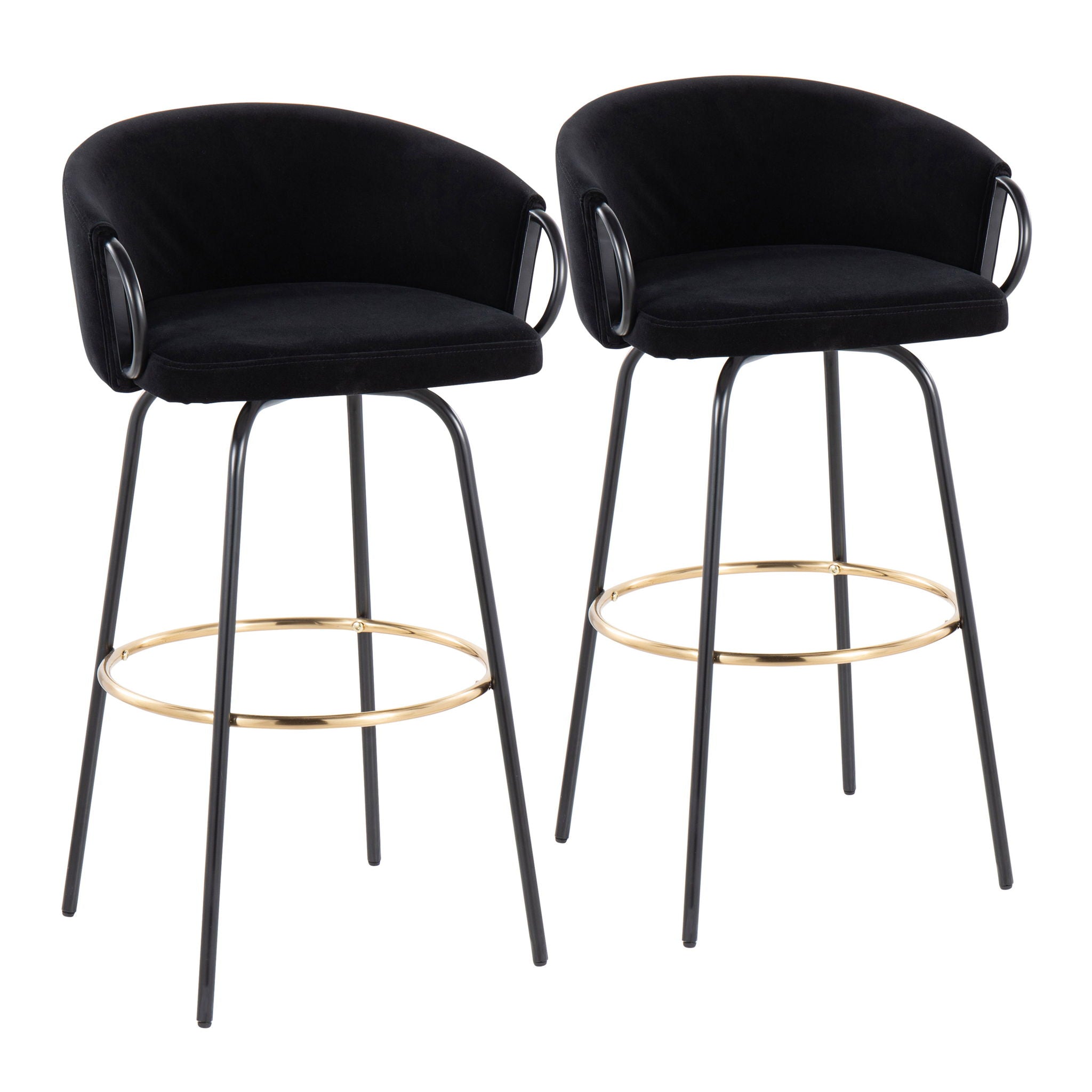 Claire - Contemporary / Glam Barstool With Footrest (Set of 2) - Best Buy Furniture