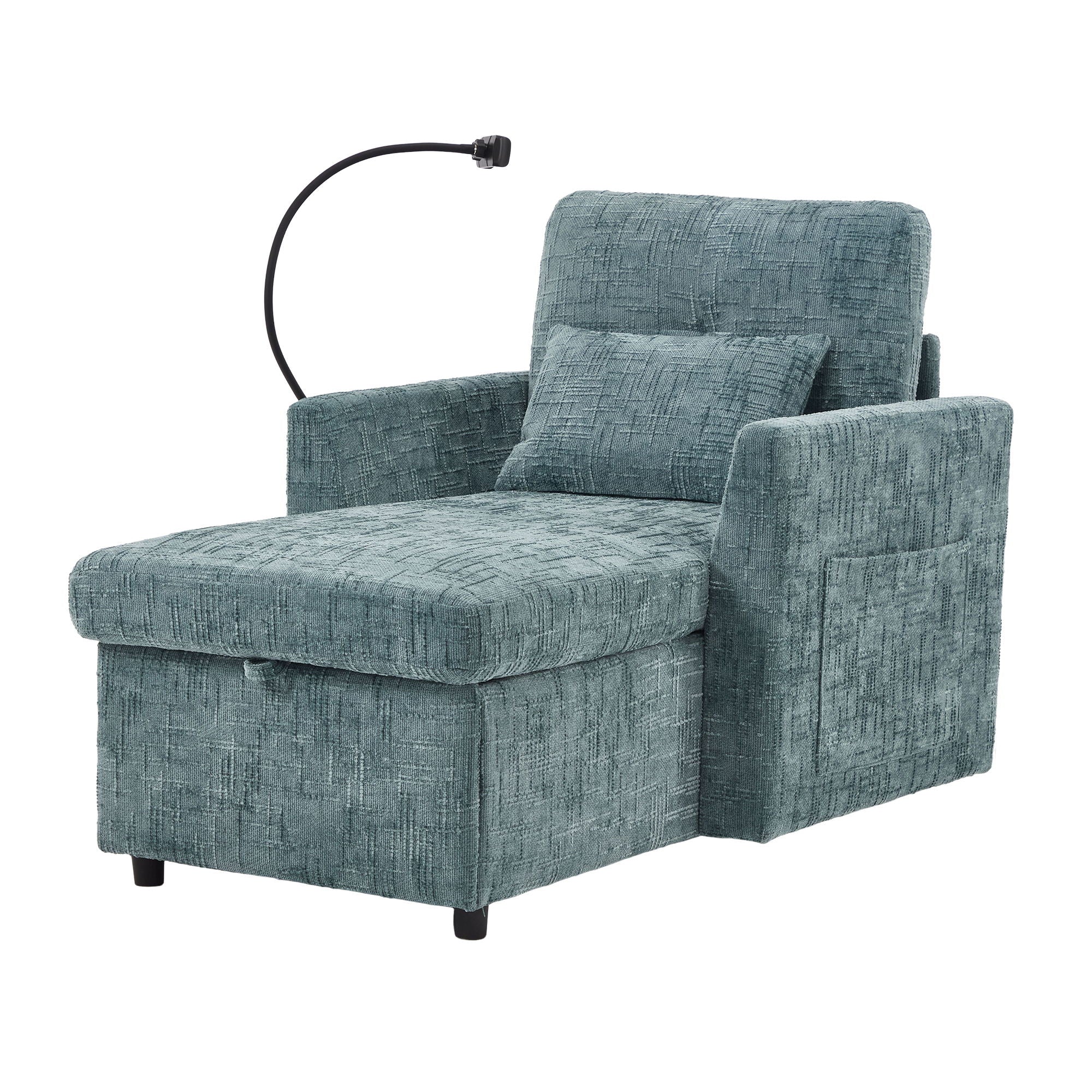 Multifunctional Chenille Recliner Sofa With Storage And Phone Bracket - Best Buy Furniture