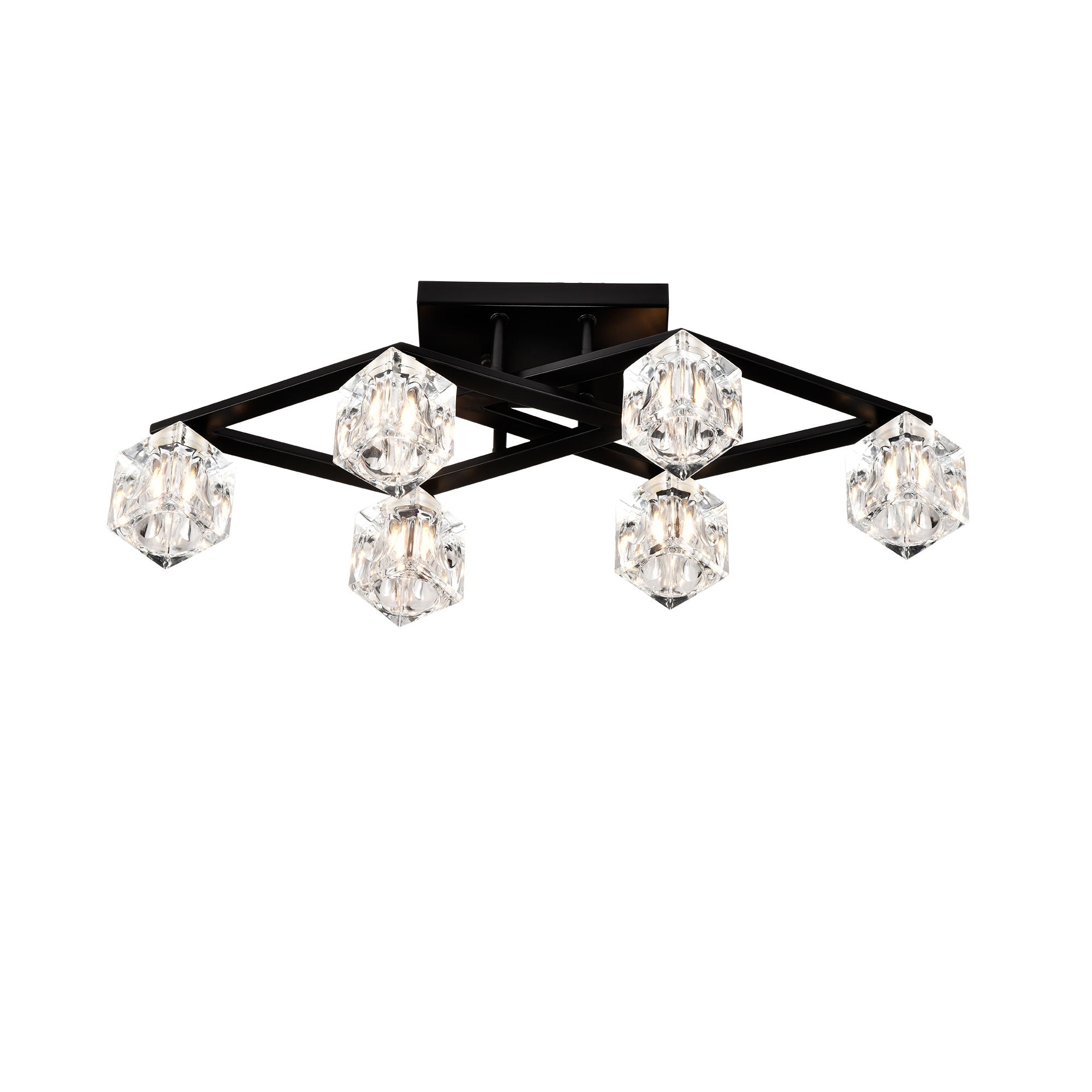 6 Light Crystal Ceiling Light For Dining Room, Modern Ceiling Lamp With Light Fixture For Entryway, Lobby, Kitchen, Bedroom, Living Room, Conference Room, (6*G9 Bulbs Included) - Best Buy Furniture