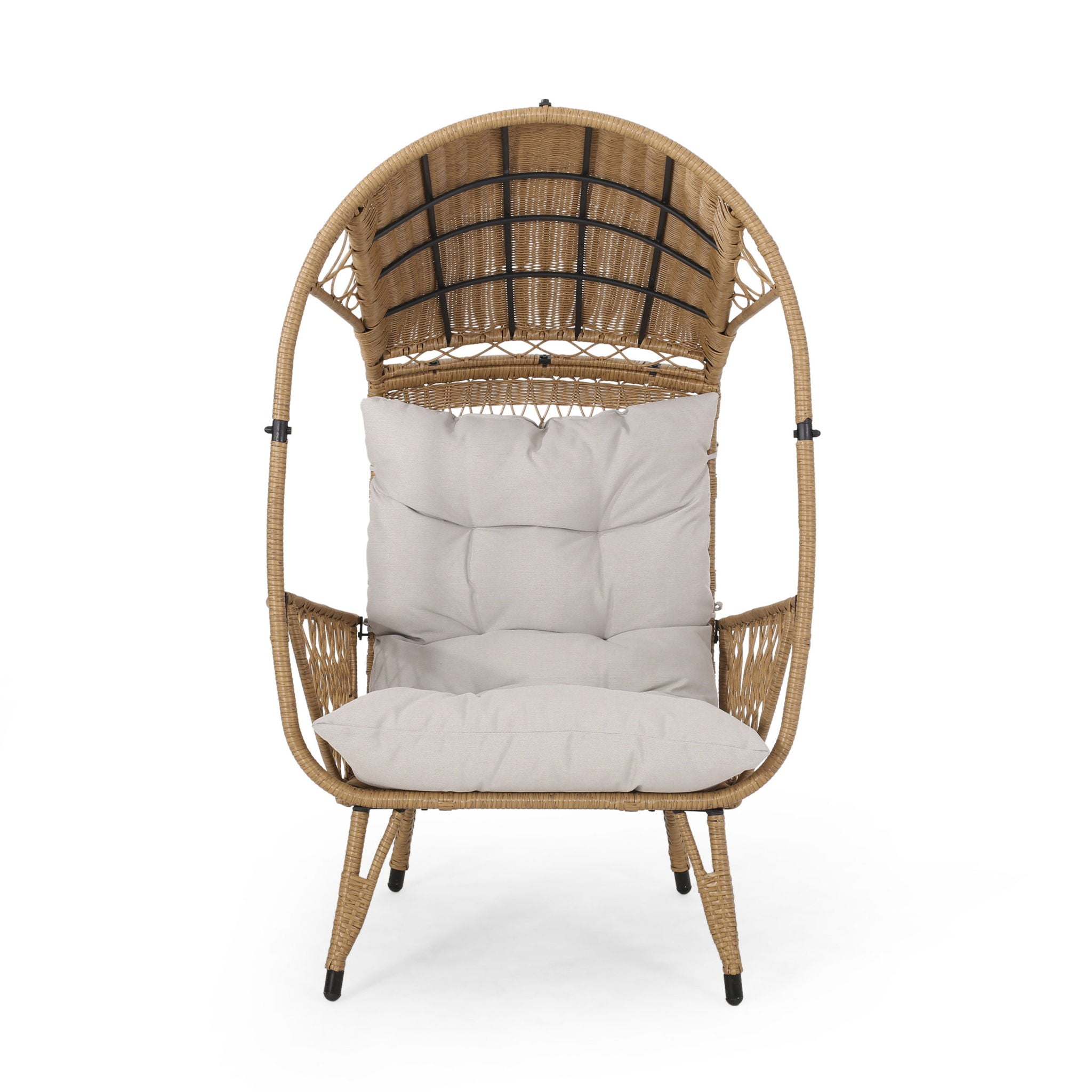 Outdoor Wicker Standing Basket Chair With Cushion - Best Buy Furniture