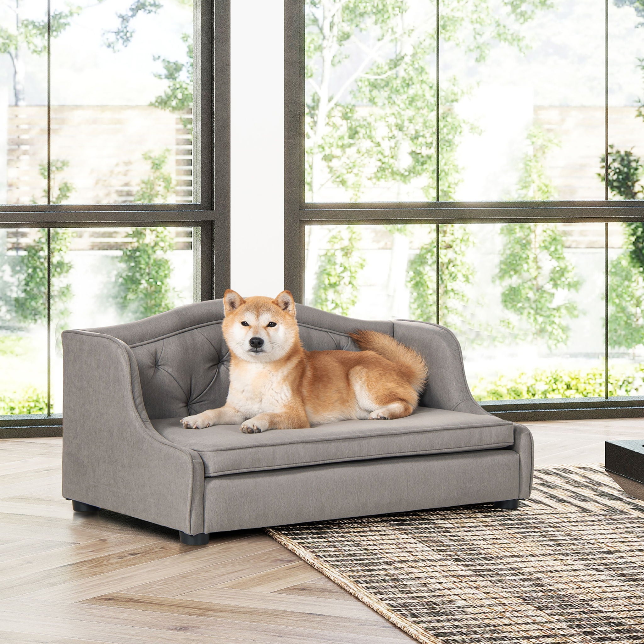 Robin - Tufted Wingback Pet Sofa Bed, Medium - Best Buy Furniture