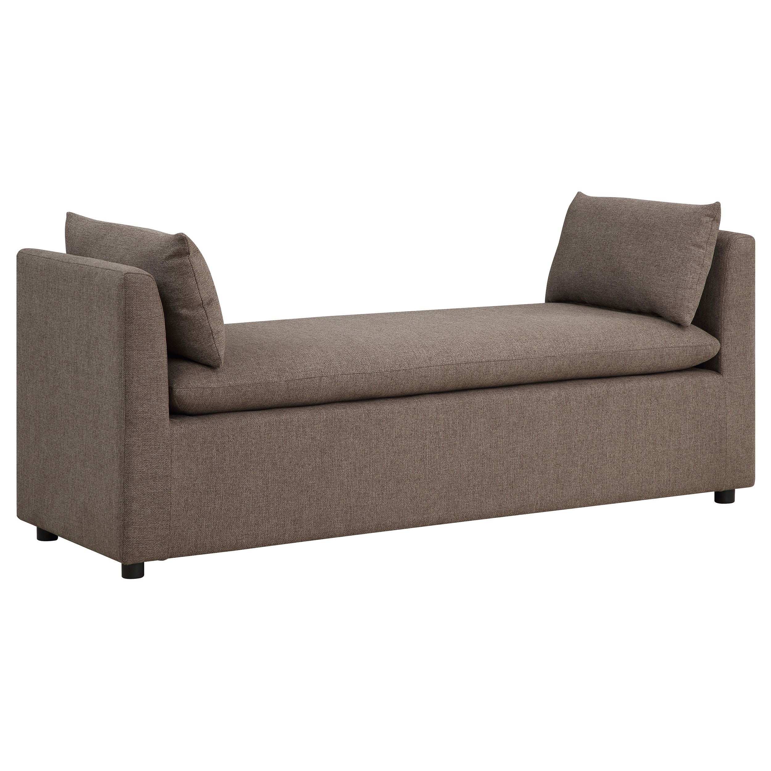 Robin - Upholstered Accent Bench With Armrests - Brown - Best Buy Furniture