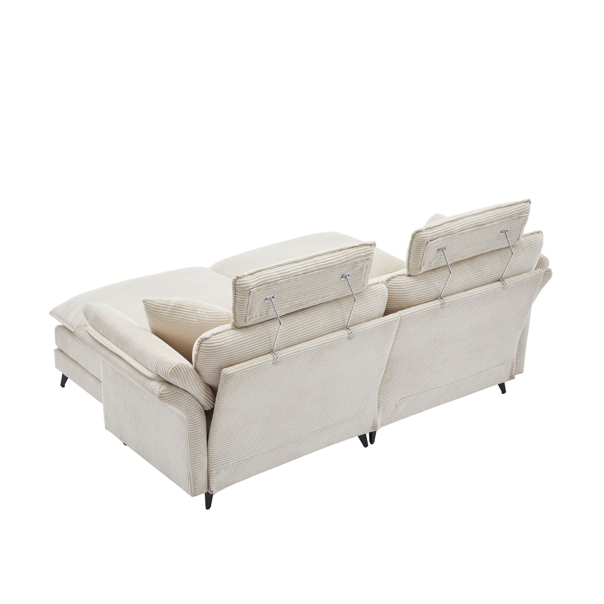 Modern Corduroy Deep Seat Sectional Sofa With Ottoman - Best Buy Furniture