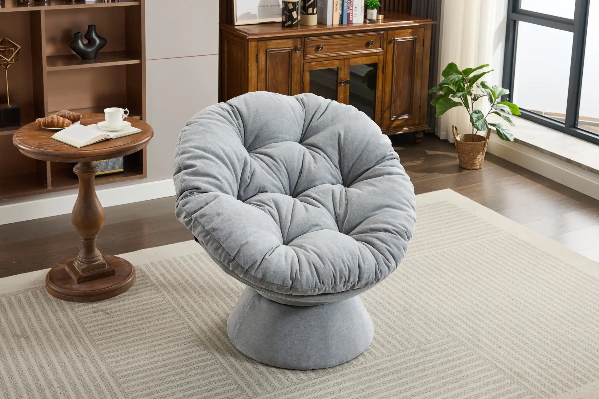 Papasan Oversized Swivel Accent Chair 360 Swivel Barrel Chair - Best Buy Furniture