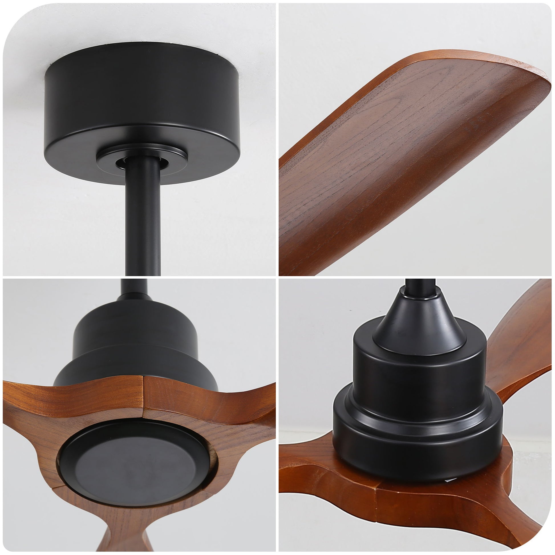 48" Ceiling Fan Without Light, 3 Solid Wood Blades Outdoor Ceiling Fan 6 - Speed Reversible DC Motor For Living Room - Black - Best Buy Furniture