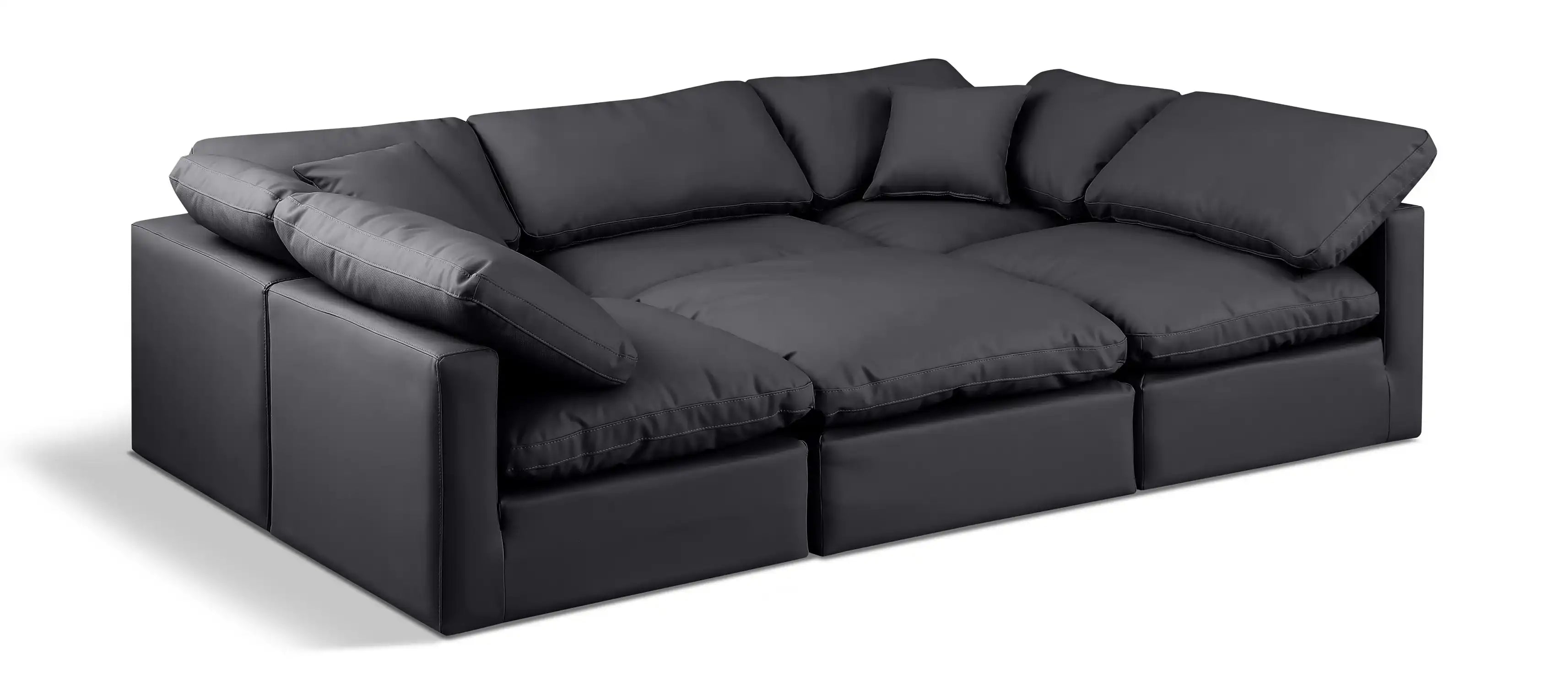 Indulge - Faux Leather 6 Piece Modular Sectional - Best Buy Furniture