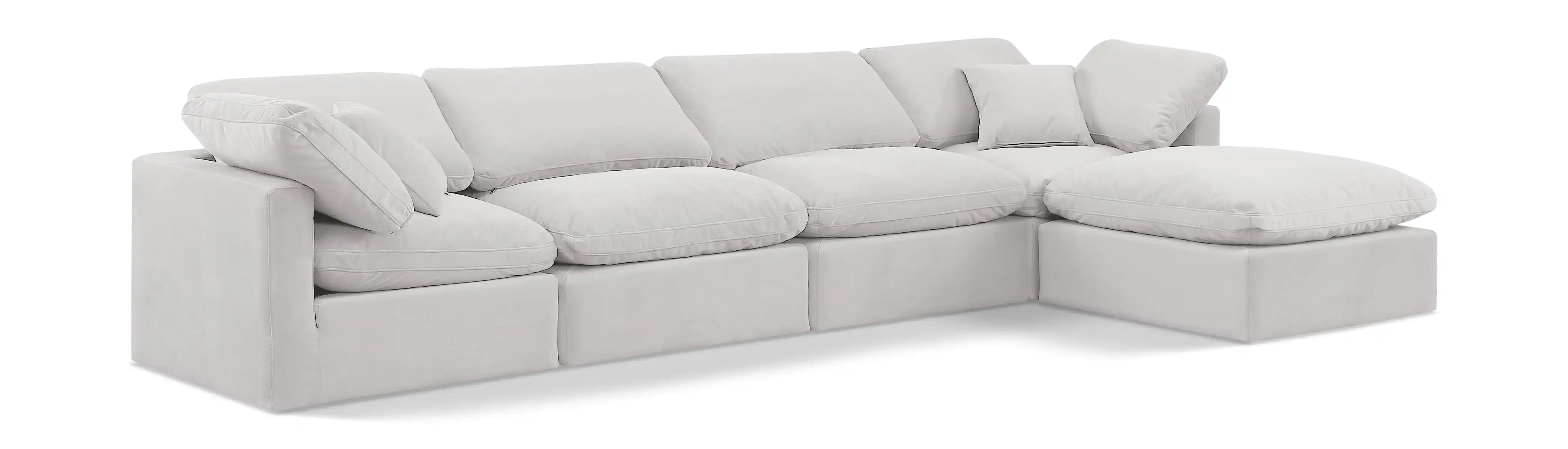 Indulge - Velvet 5 Piece Modular Sectional With Chaise - Best Buy Furniture
