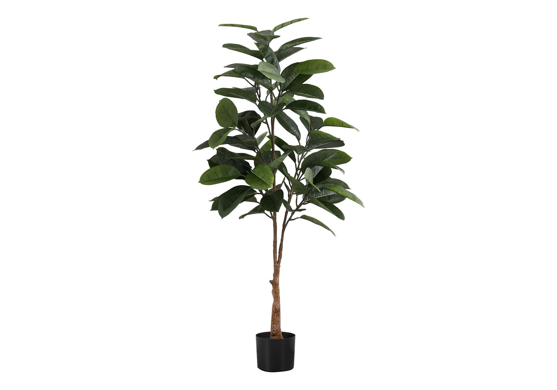 52" Tall, Artificial Plant, Rubber Tree, Indoor, Faux, Fake, Floor, Greenery, Potted, Real Touch, Decorative - Green / Black - Best Buy Furniture