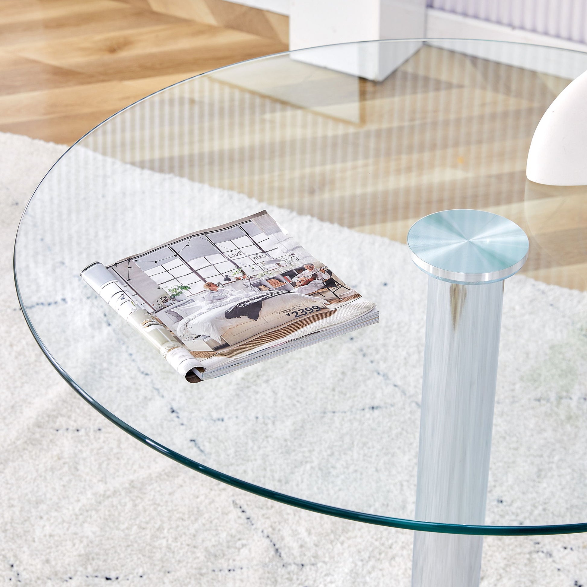 Modern Minimalist Round Dining Table With Glass Top - Best Buy Furniture