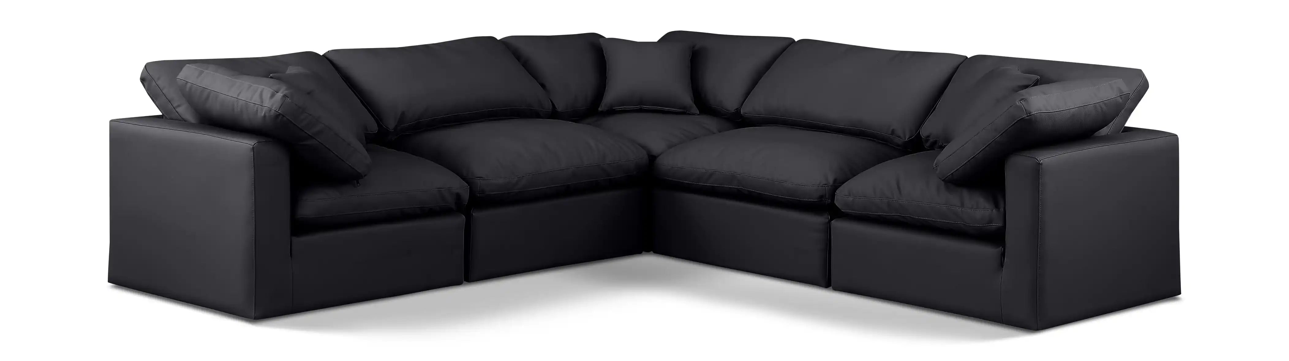 Indulge - Faux Leather 5 Piece Modular Corner Sectional - Best Buy Furniture