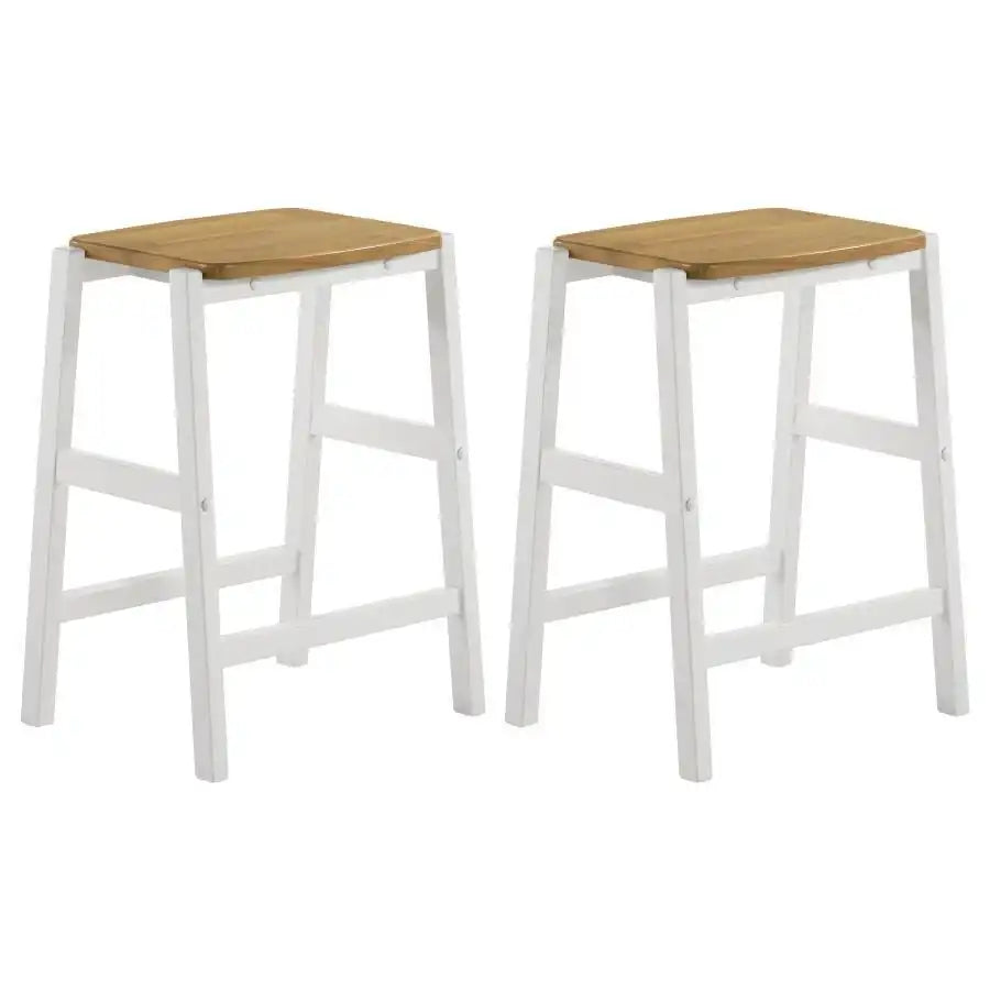 Edgeworth - Wood Backless Counter Stool (Set of 2) - White - Best Buy Furniture
