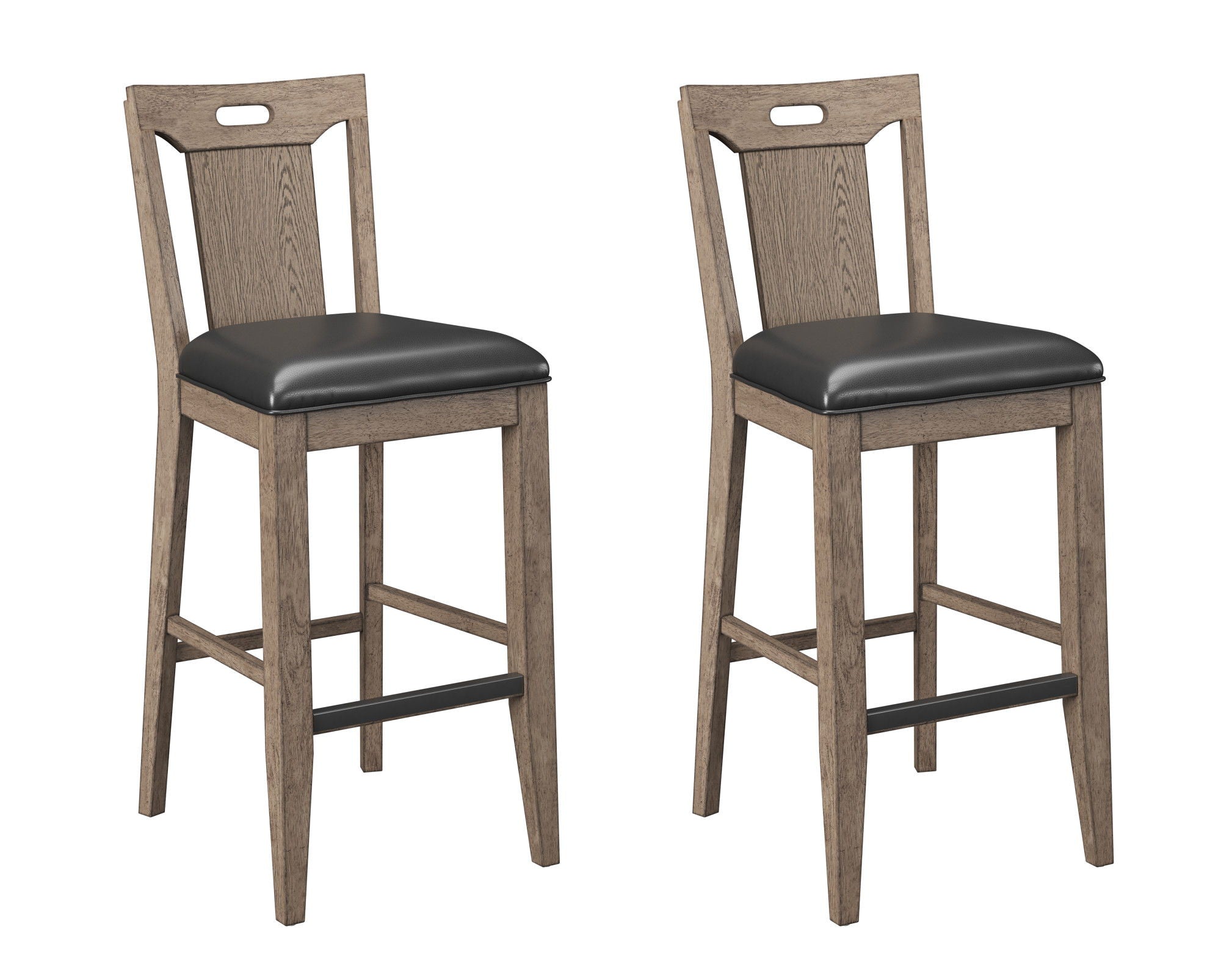 Benti - Slat Back Bar Stools (Set of 2) - Brown - Best Buy Furniture
