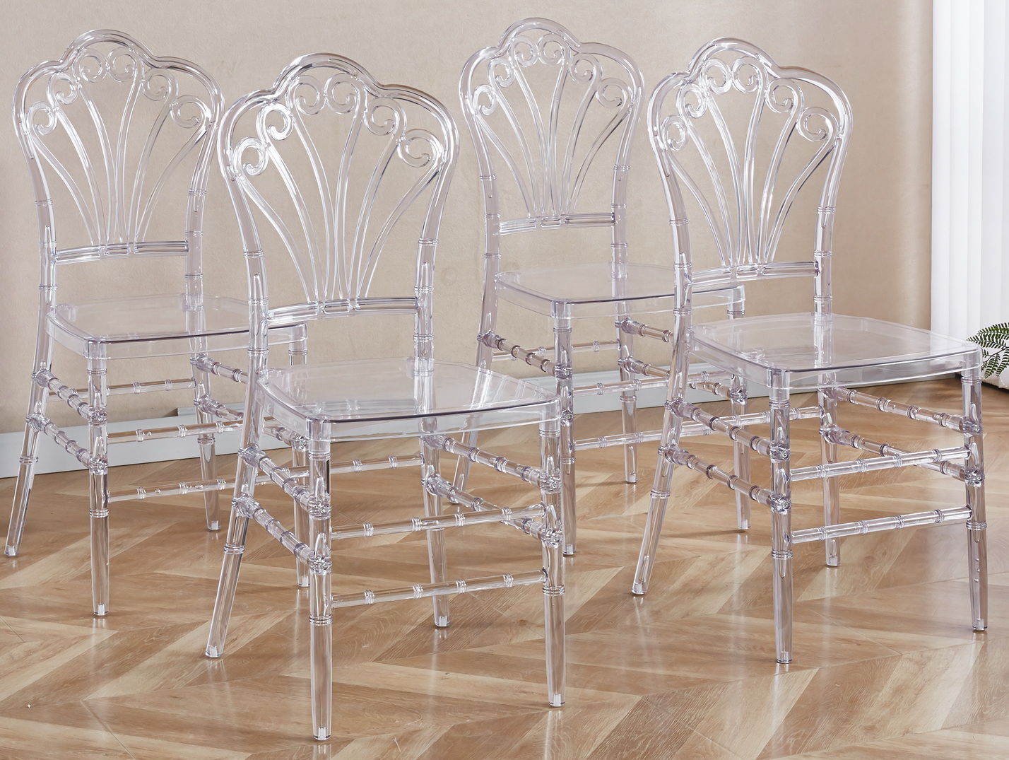 Welding Chair, Dining Chair / Plastic Seat (Set of 4) - Transparent - Best Buy Furniture
