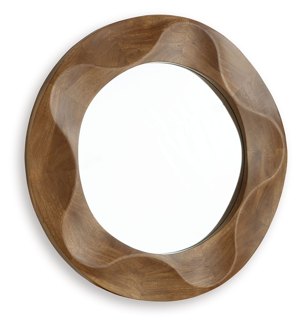 Aajon - Accent Mirror - Brown - Best Buy Furniture