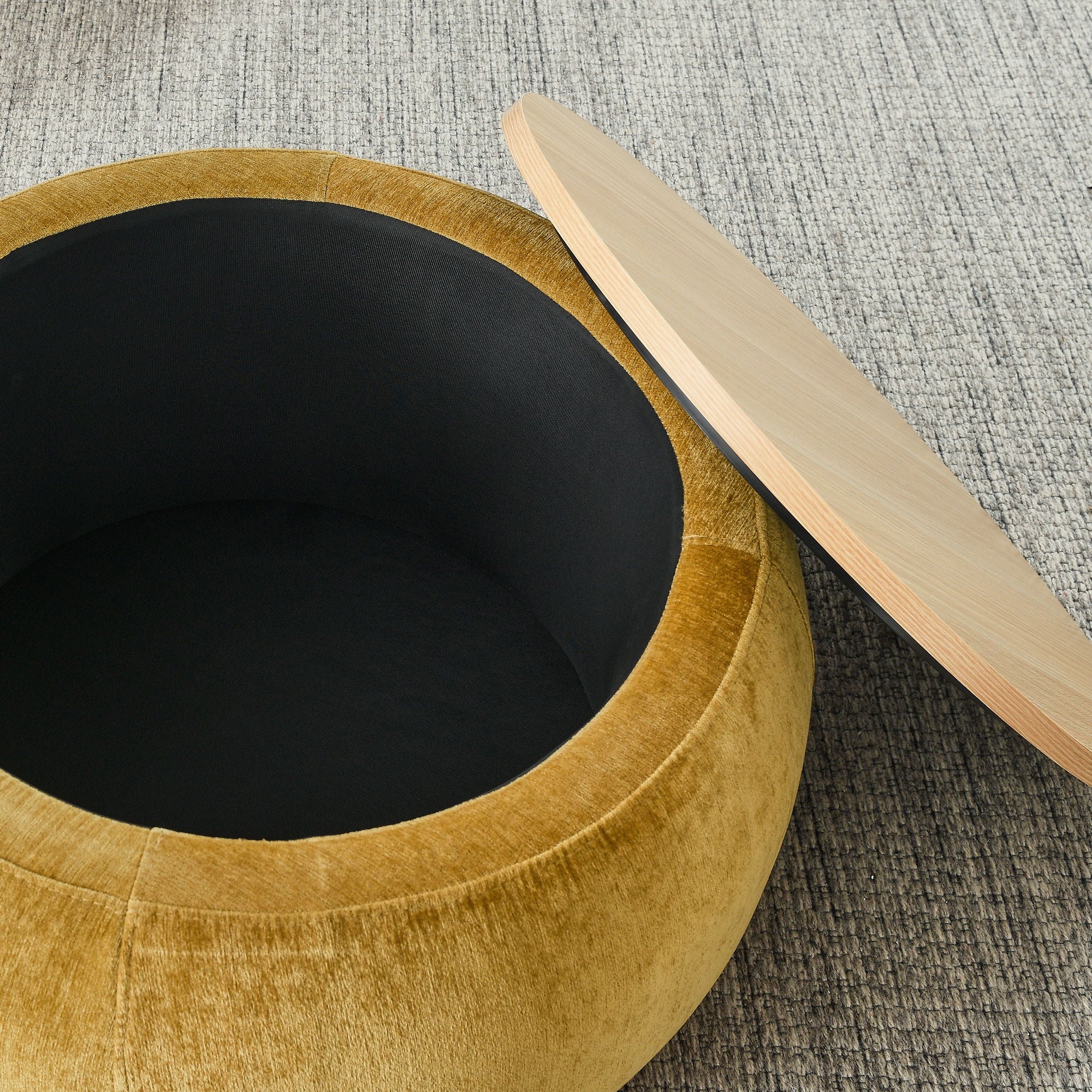 Round Storage Ottoman, 2 In 1 Function, End Table And Ottoman - Best Buy Furniture