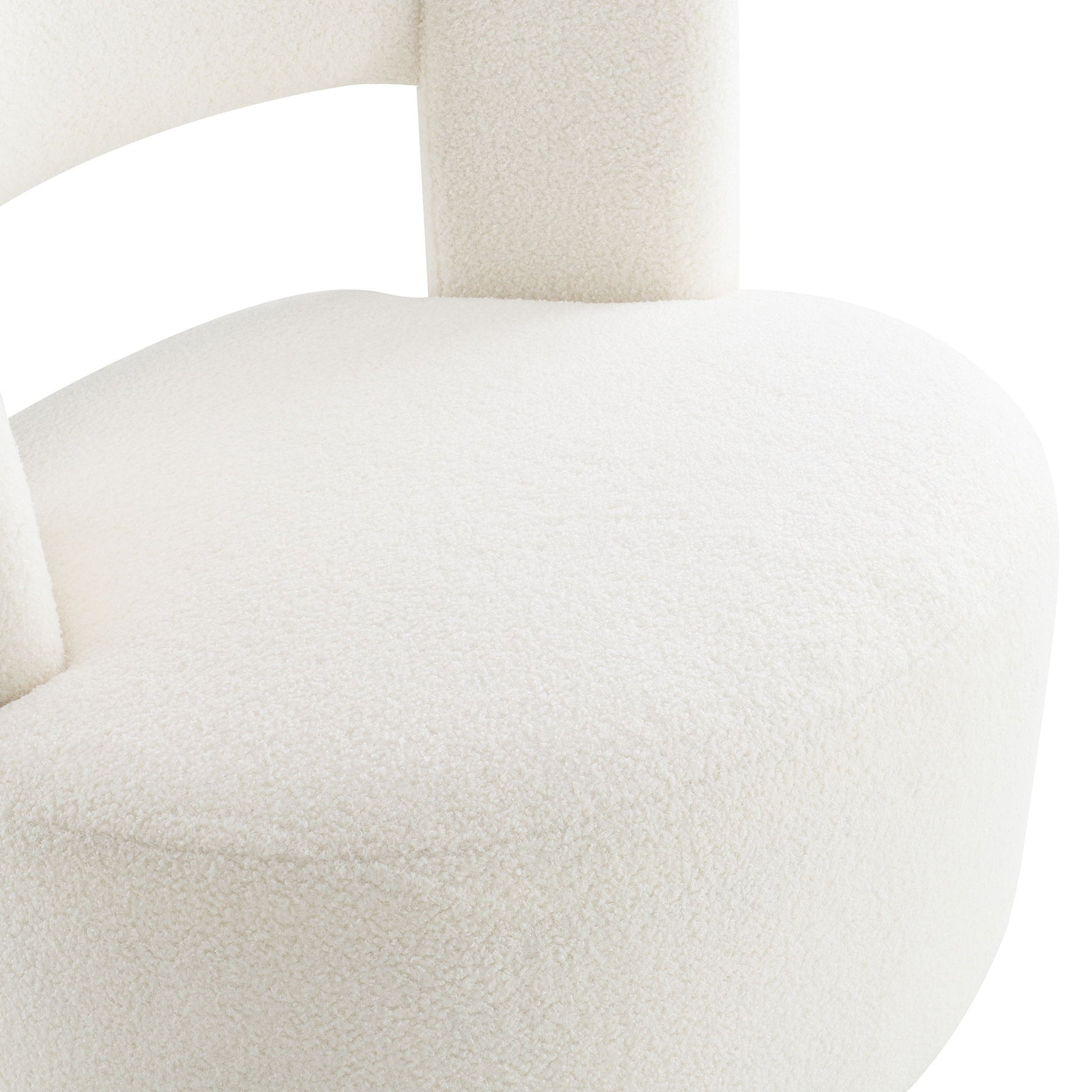 Swivel Comfy Round Barrel Chair With Soft Teddy Fabric For Living Room - Best Buy Furniture