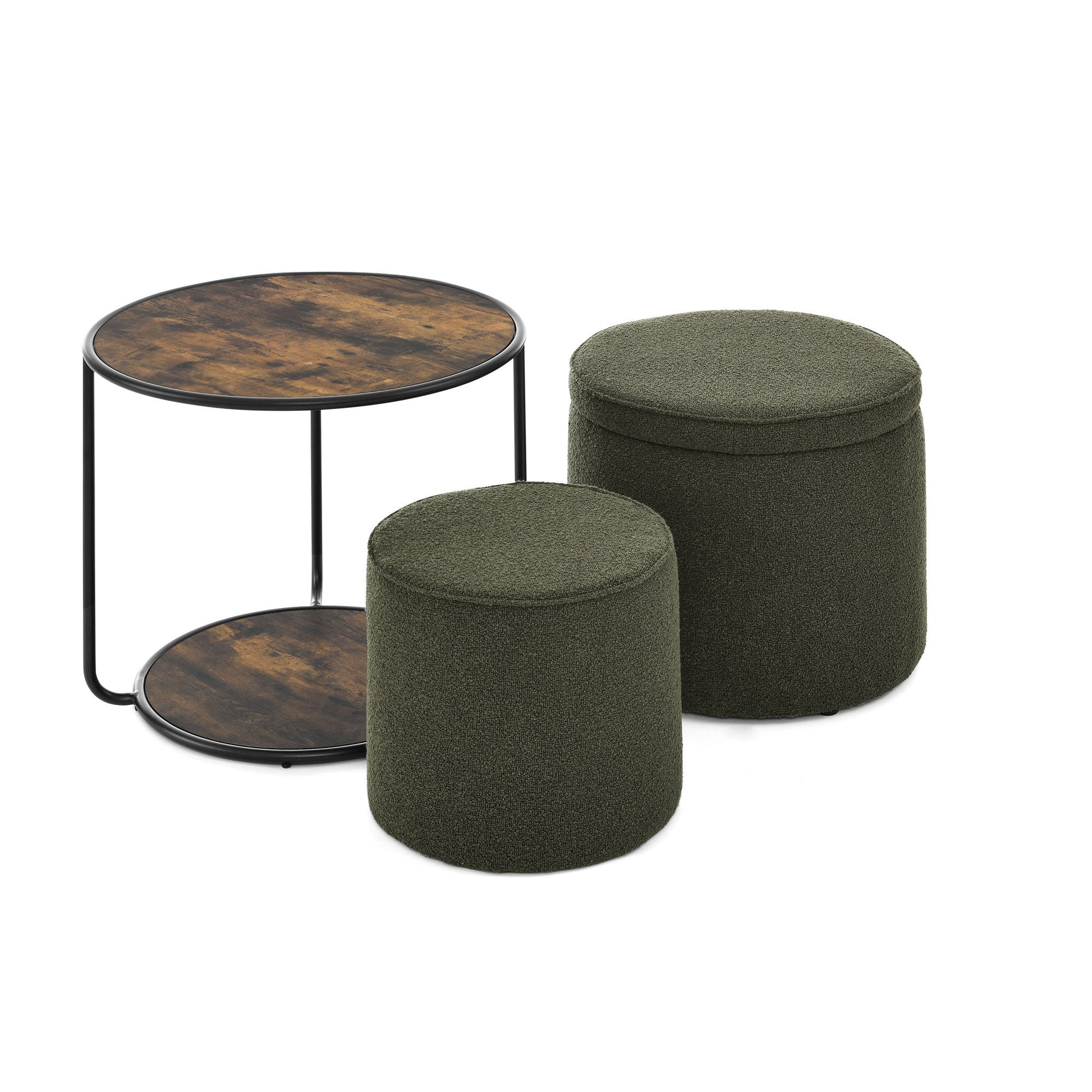 Multi Functional Ottoman And Table Set With Drum Stool - Best Buy Furniture